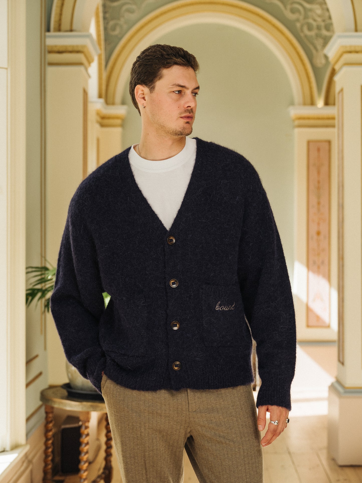PARKER ALPACA CARDIGAN - NAVY