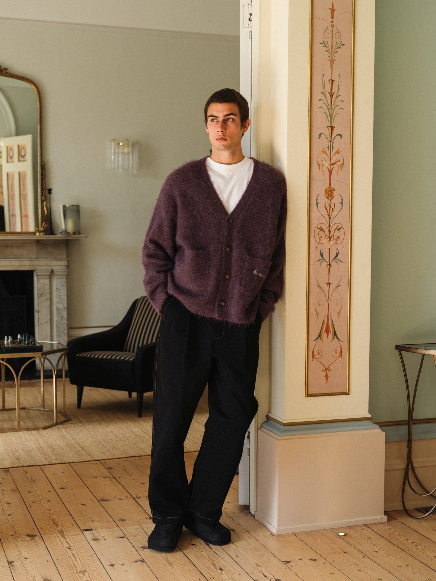 PARKER ALPACA CARDIGAN - PLUM