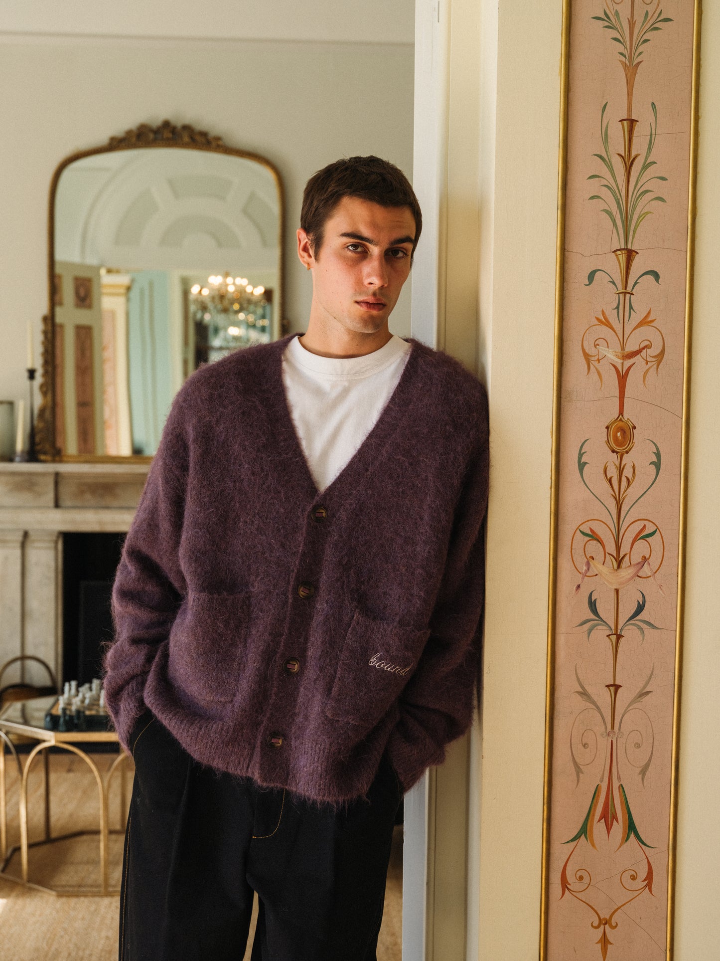 PARKER ALPACA CARDIGAN - PLUM