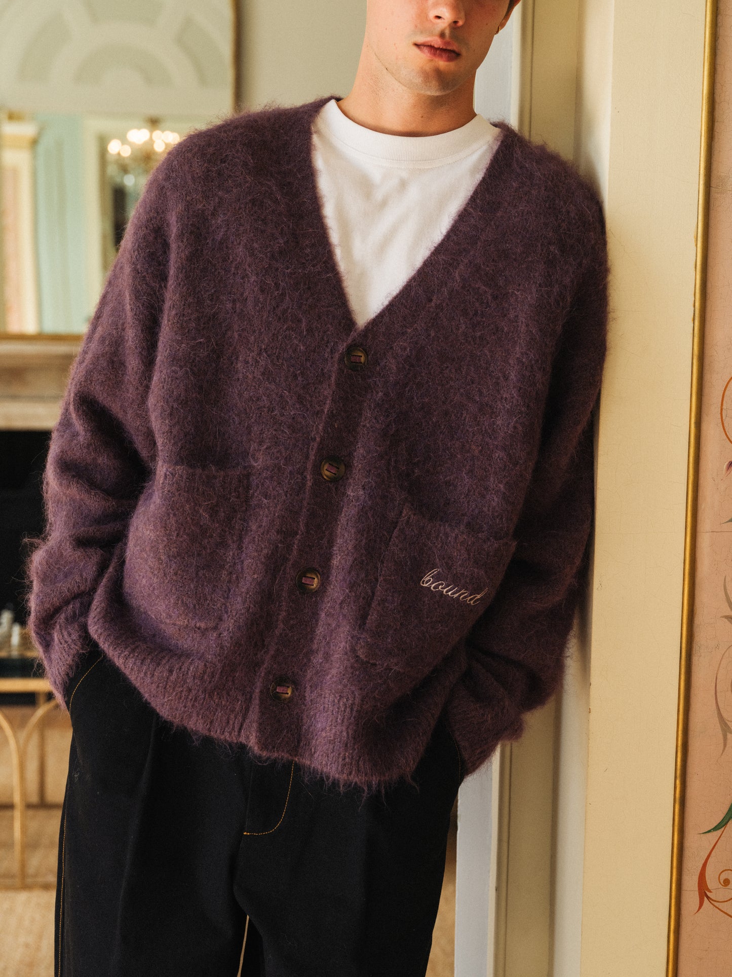 PARKER ALPACA CARDIGAN - PLUM
