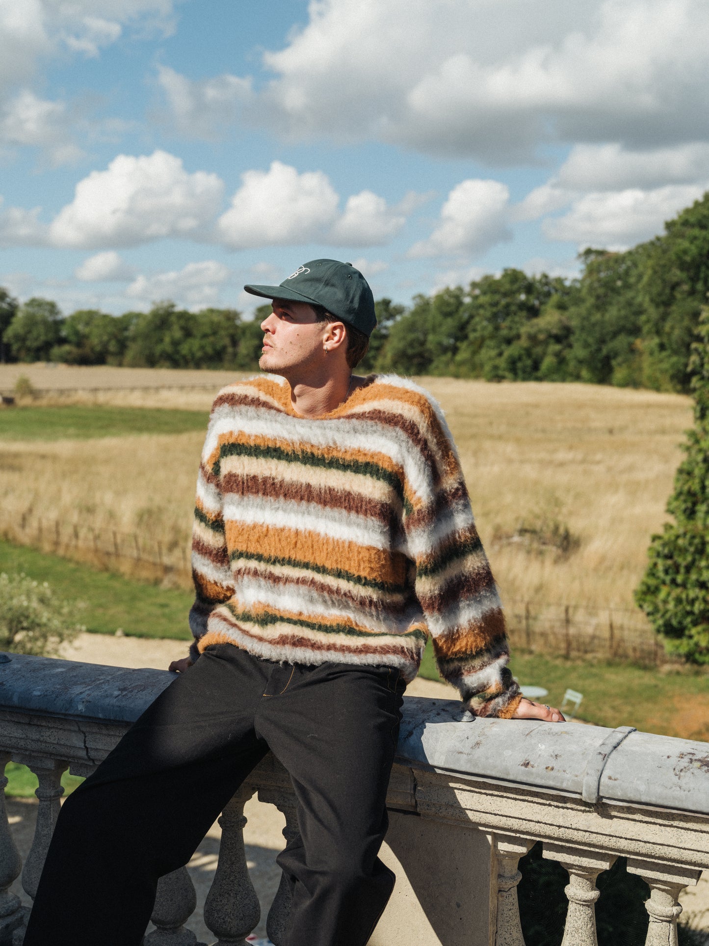 ALPACA BRUSHED STRIPE SWEAT