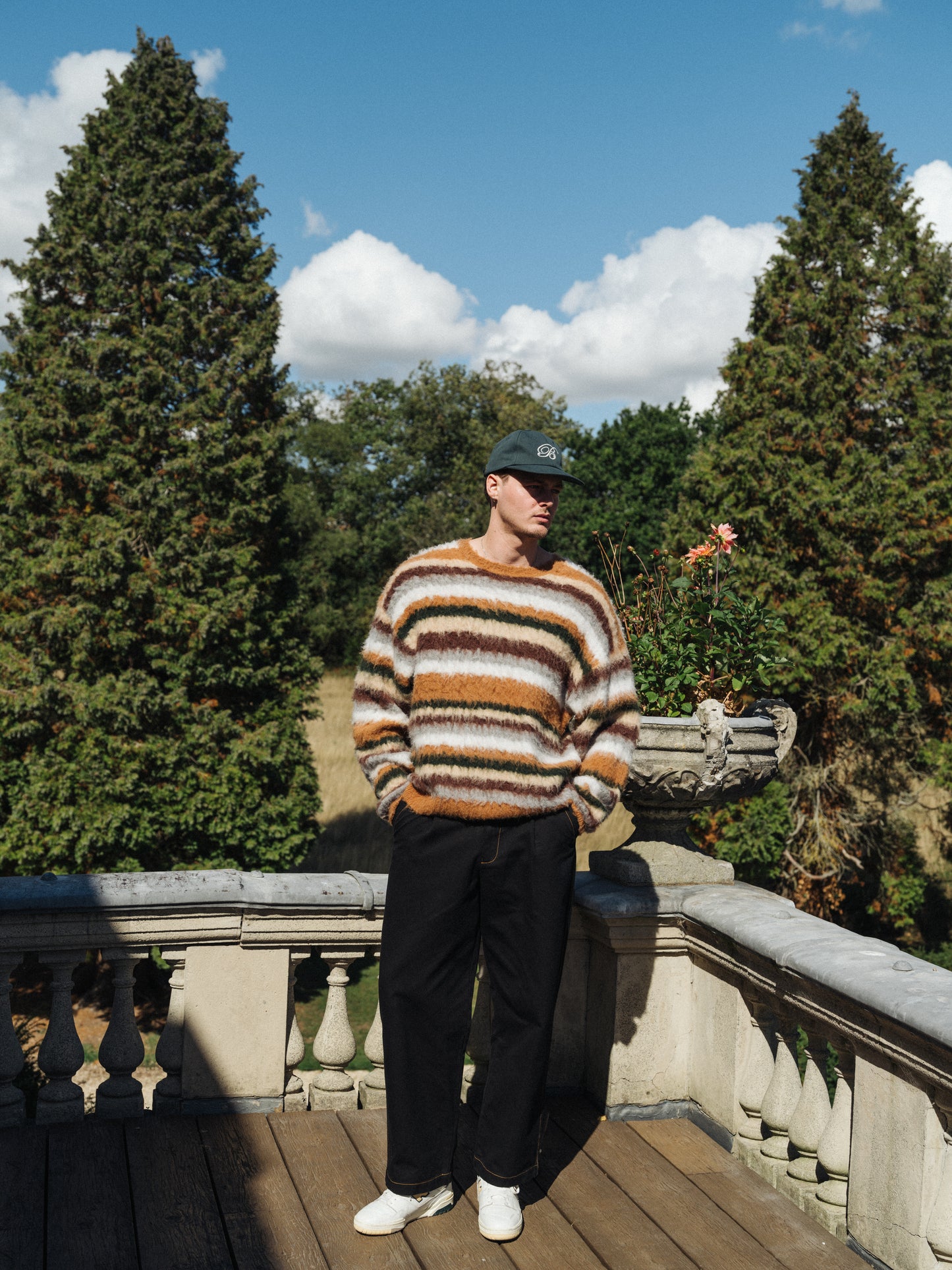 ALPACA BRUSHED STRIPE SWEAT