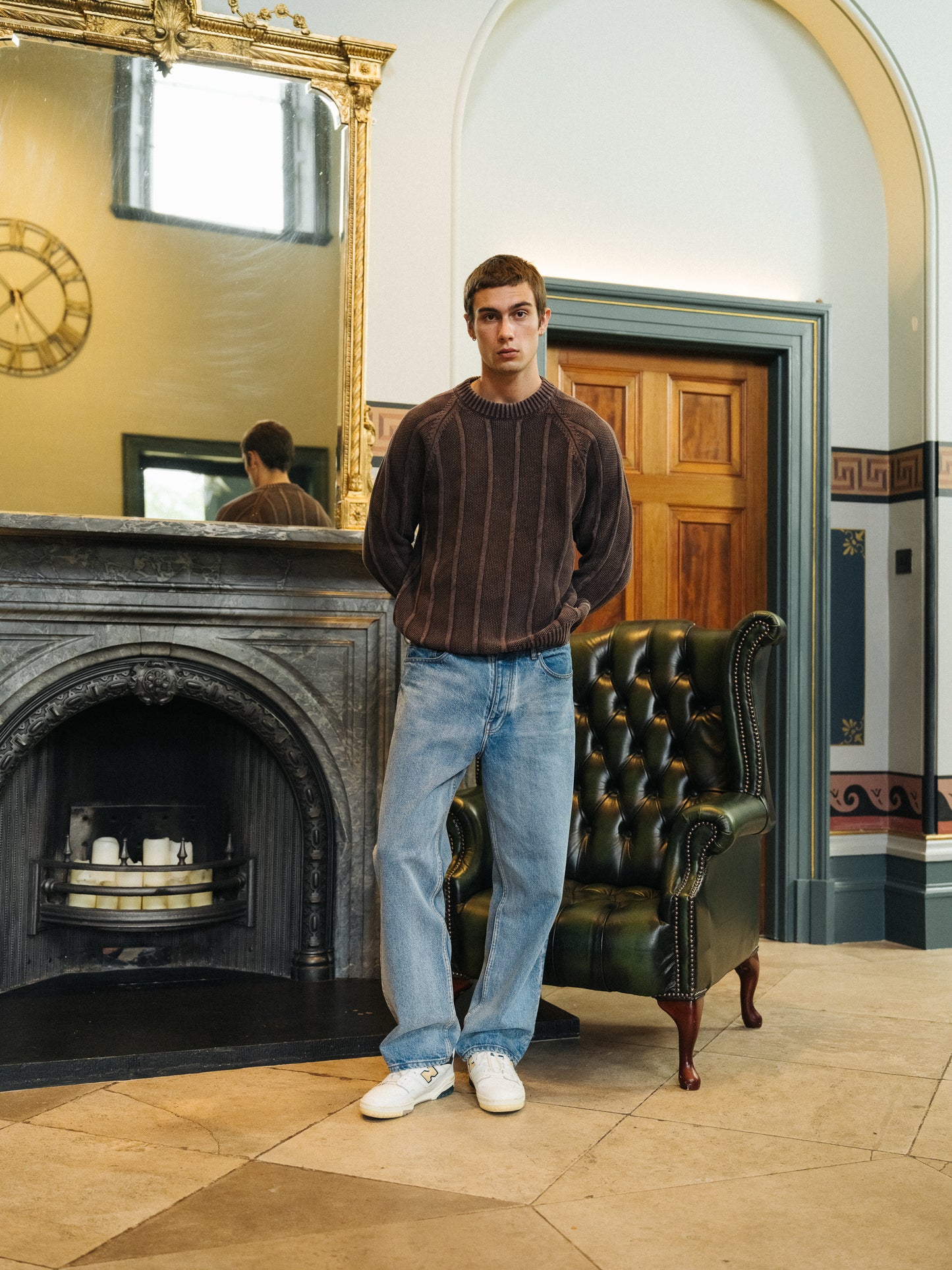 MELVIN WASHED SWEATER - BROWN