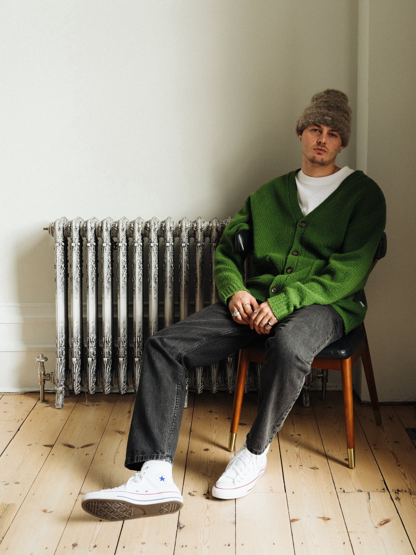 RYE GREEN WOOL CARDIGAN