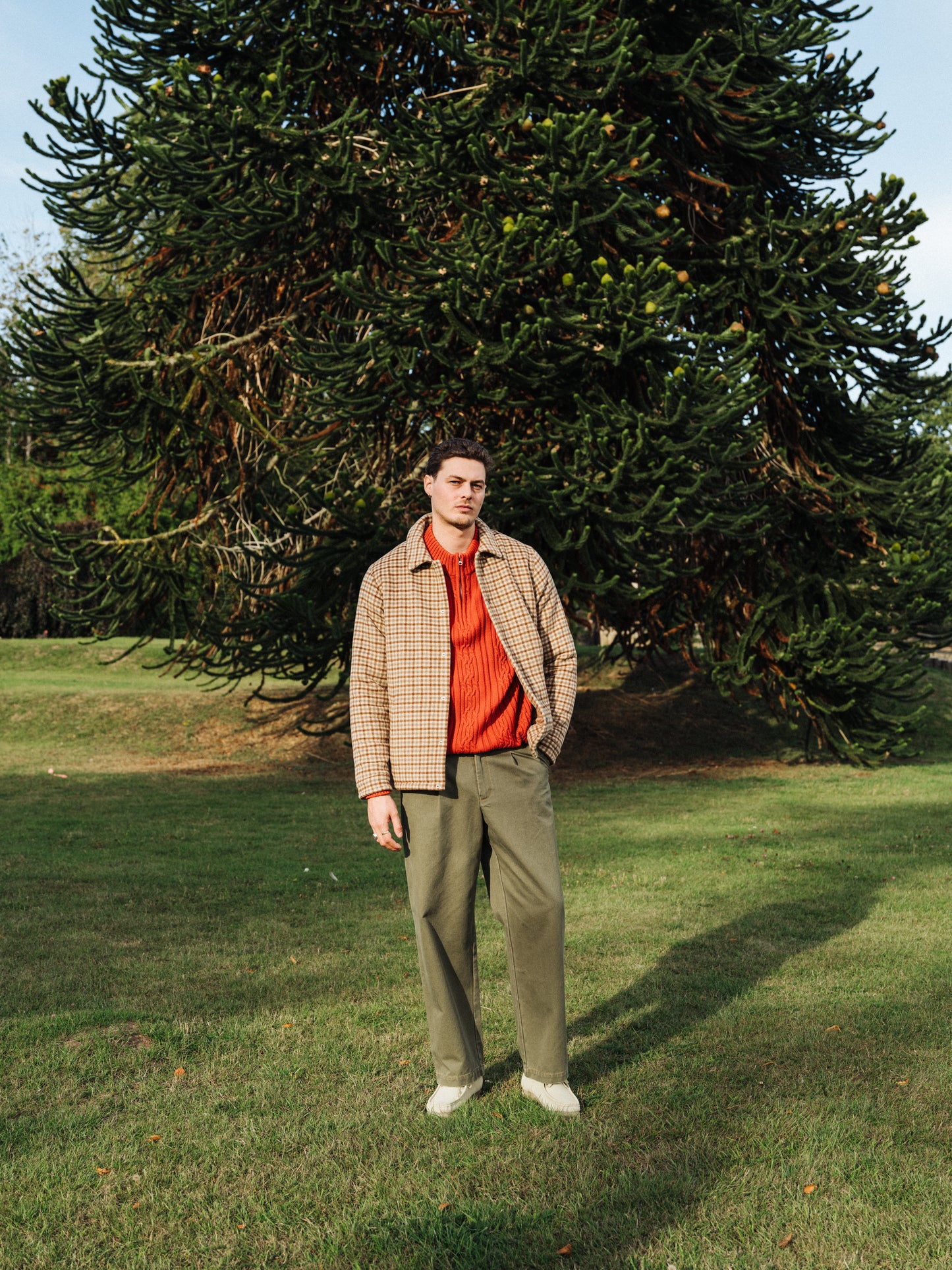 CHECK WOOL QUILTED COACH JACKET