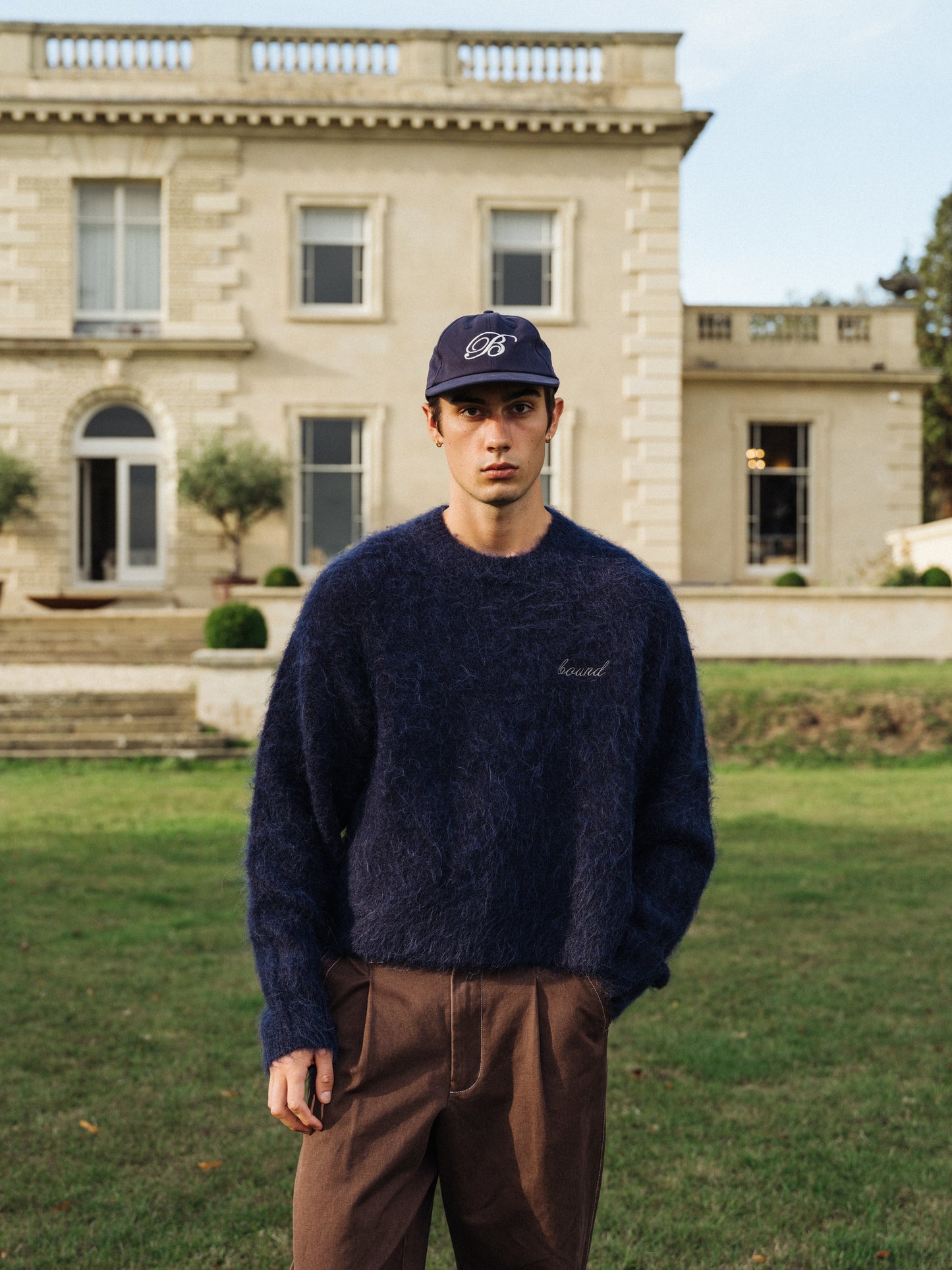 DEXTER CROPPED ALPACA KNIT - NAVY