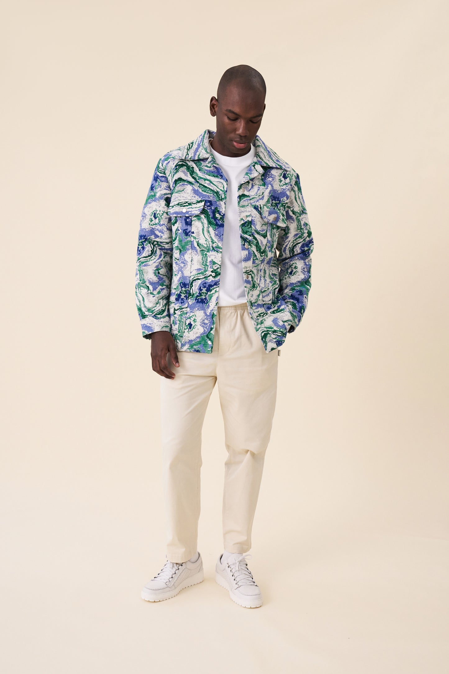 MARBLE PATTERNED RECYCLED JACKET