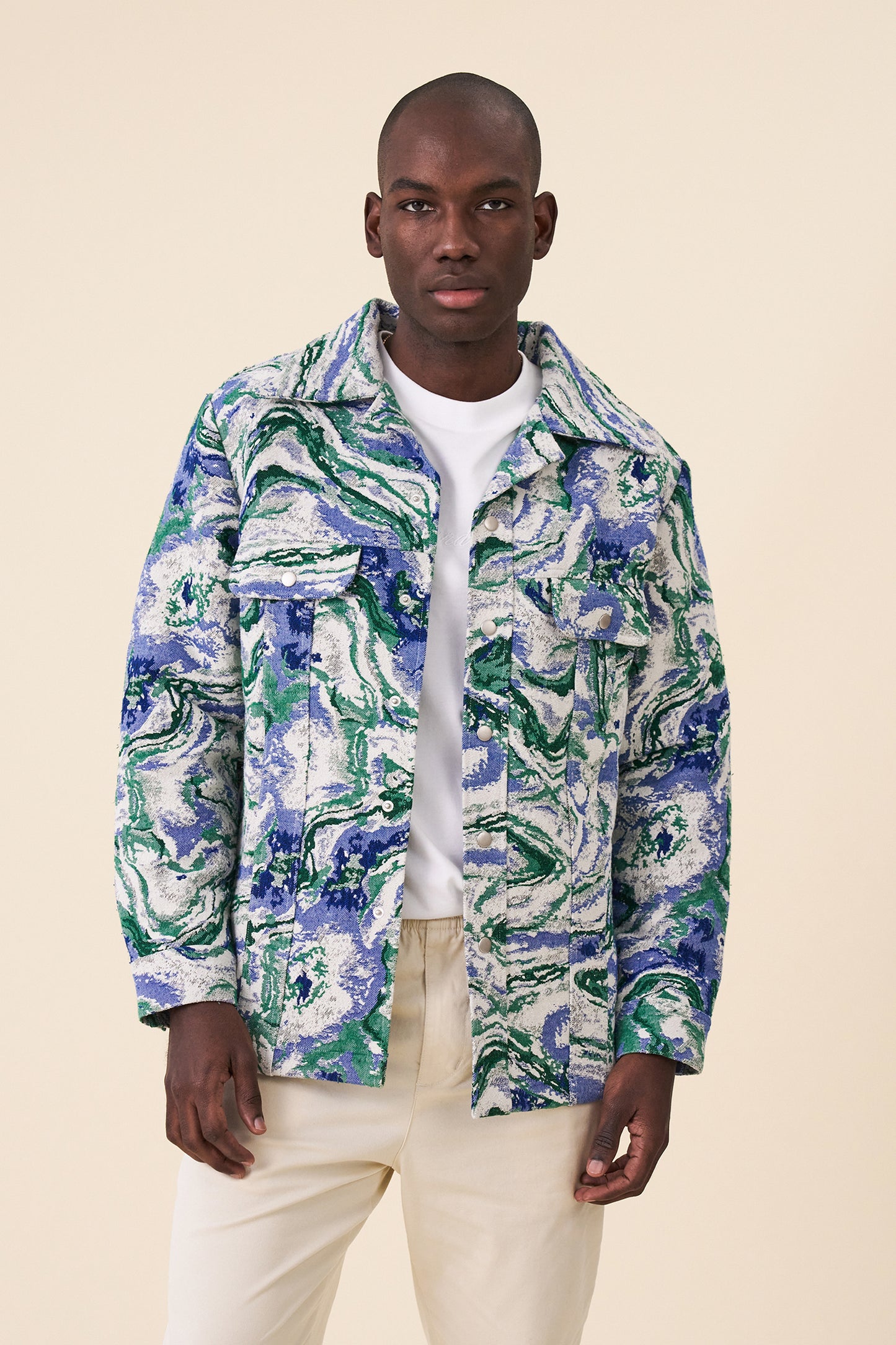 MARBLE PATTERNED RECYCLED JACKET