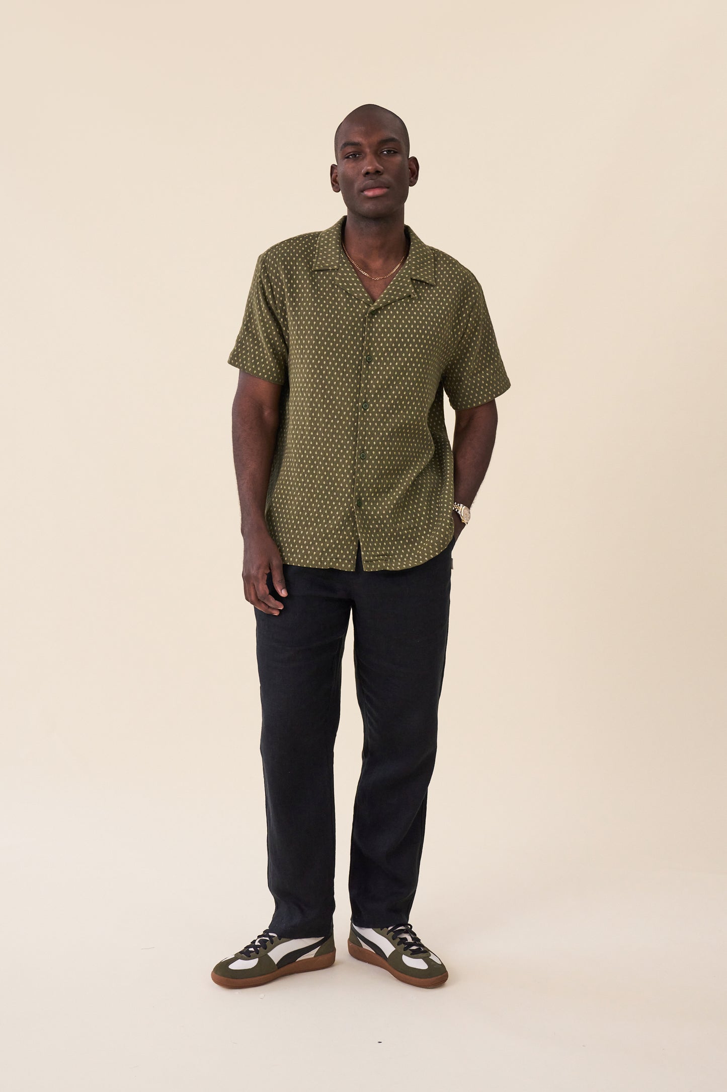 PAISLEY CUBAN SS SHIRT - SAGE