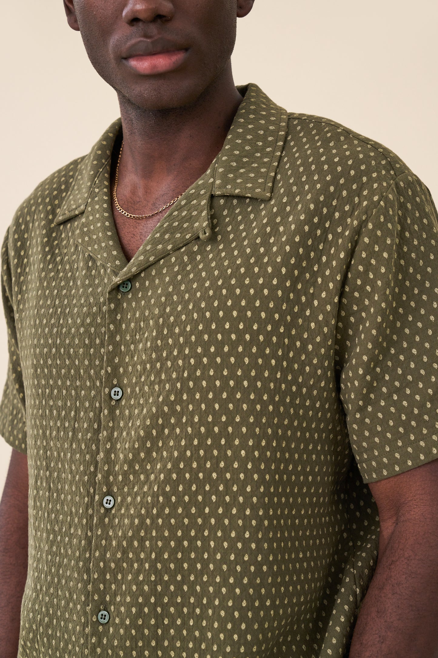 PAISLEY CUBAN SS SHIRT - SAGE