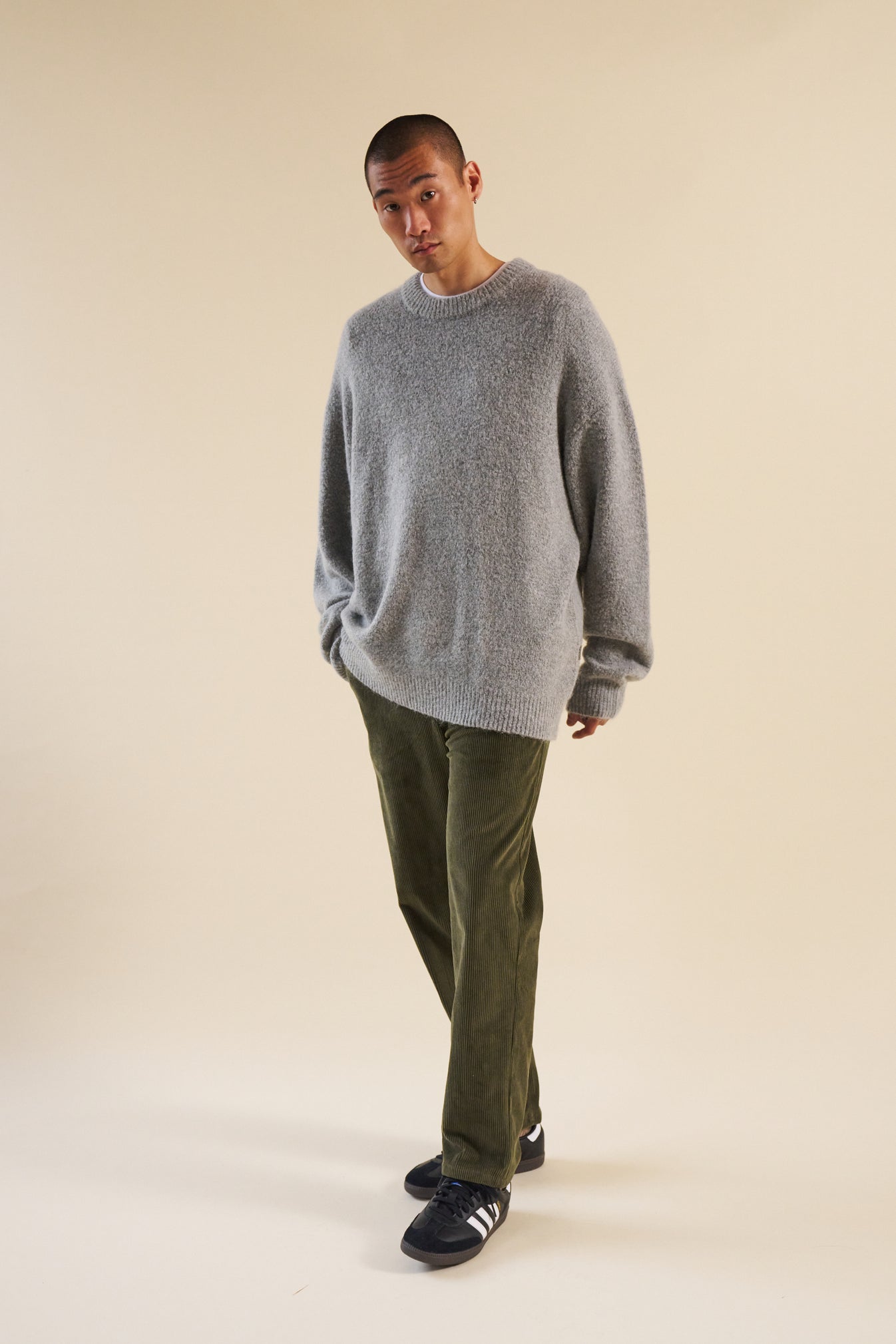 BAXTER MOHAIR BLEND SWEATER - GREY – bound