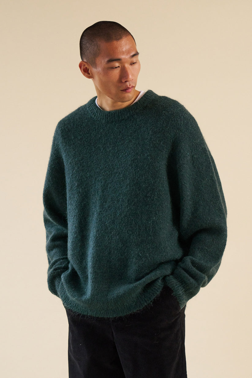 BAXTER MOHAIR BLEND SWEATER - BOTTLE GREEN – bound