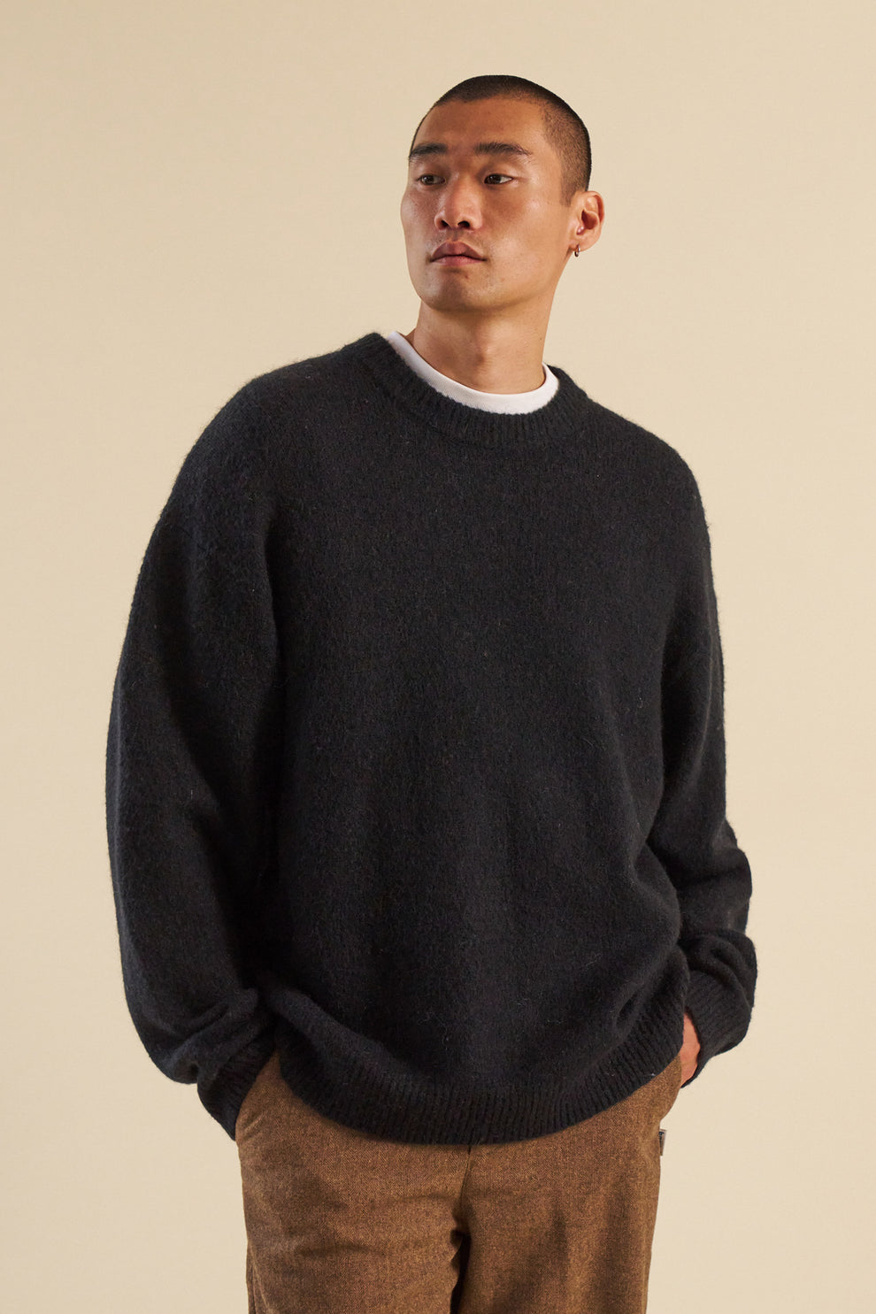 BAXTER MOHAIR BLEND SWEATER - BLACK – bound