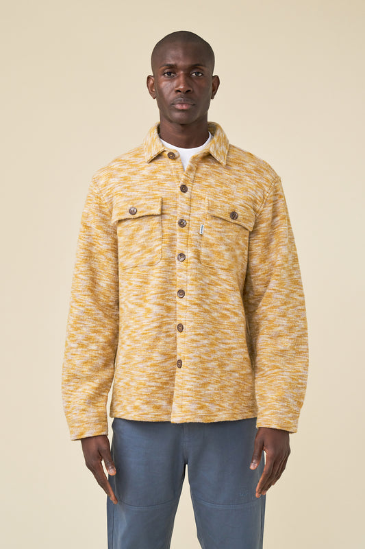 MARBLE WOOL OVERSHIRT - MUSTARD