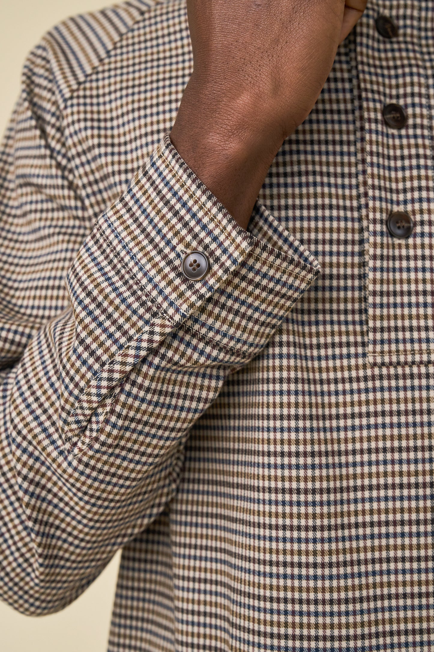 HUNTER CHECK HALF BUTTON SHIRT