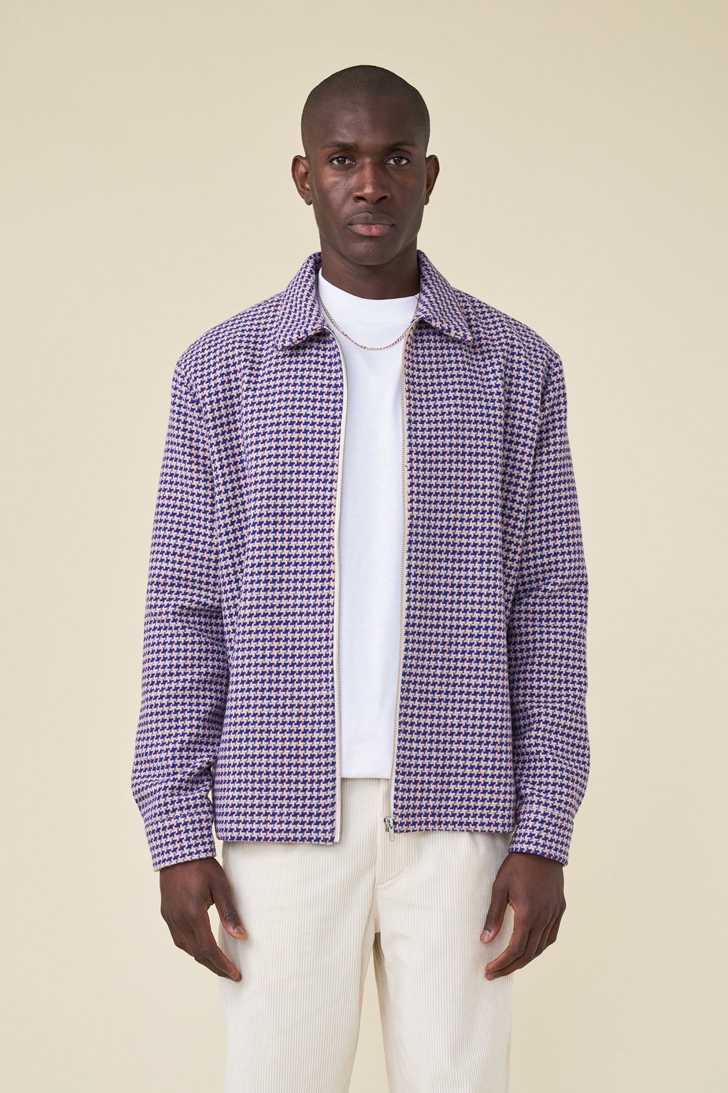 SUTTON DOGTOOTH ZIP OVERSHIRT