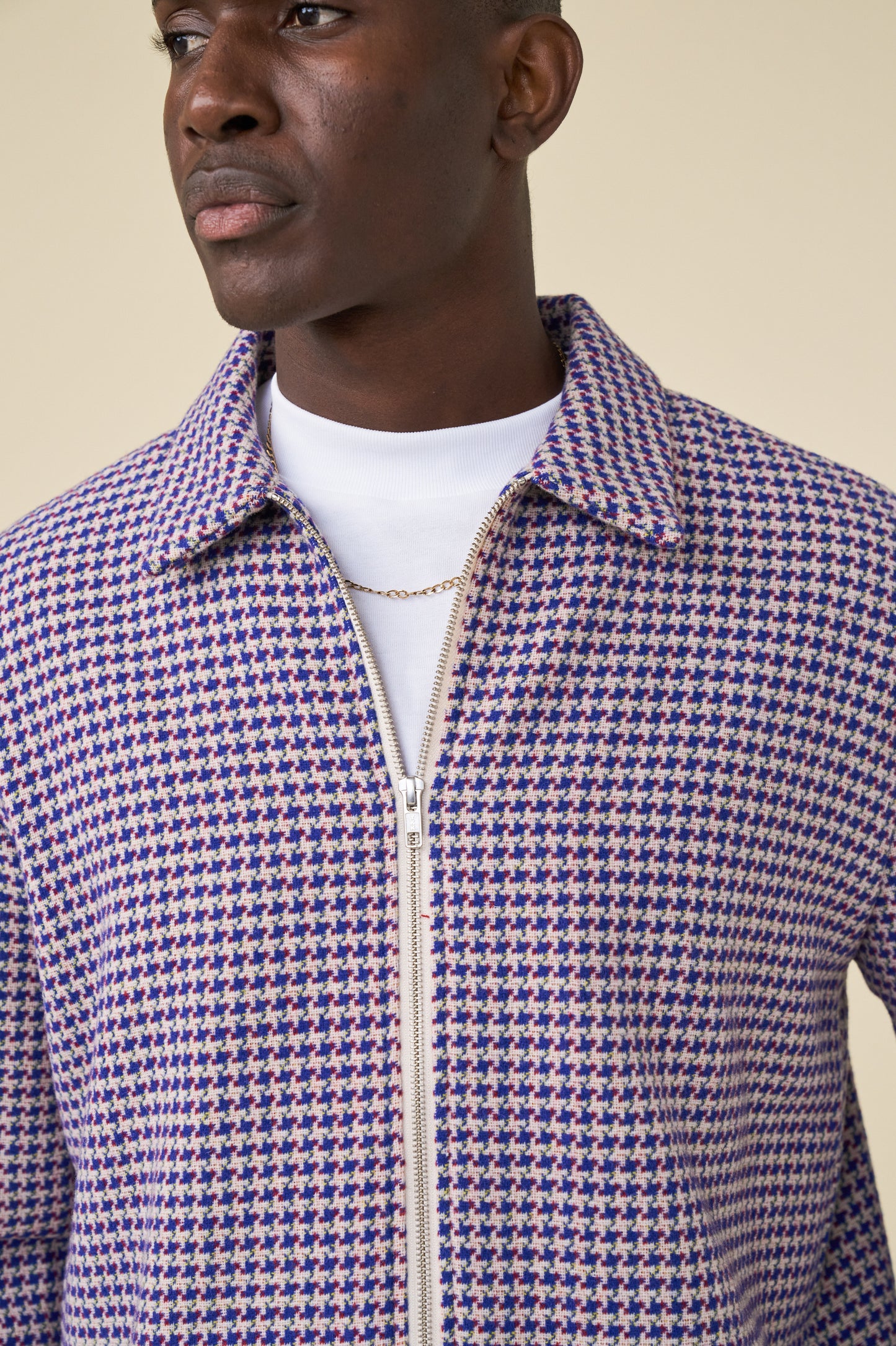 SUTTON DOGTOOTH ZIP OVERSHIRT