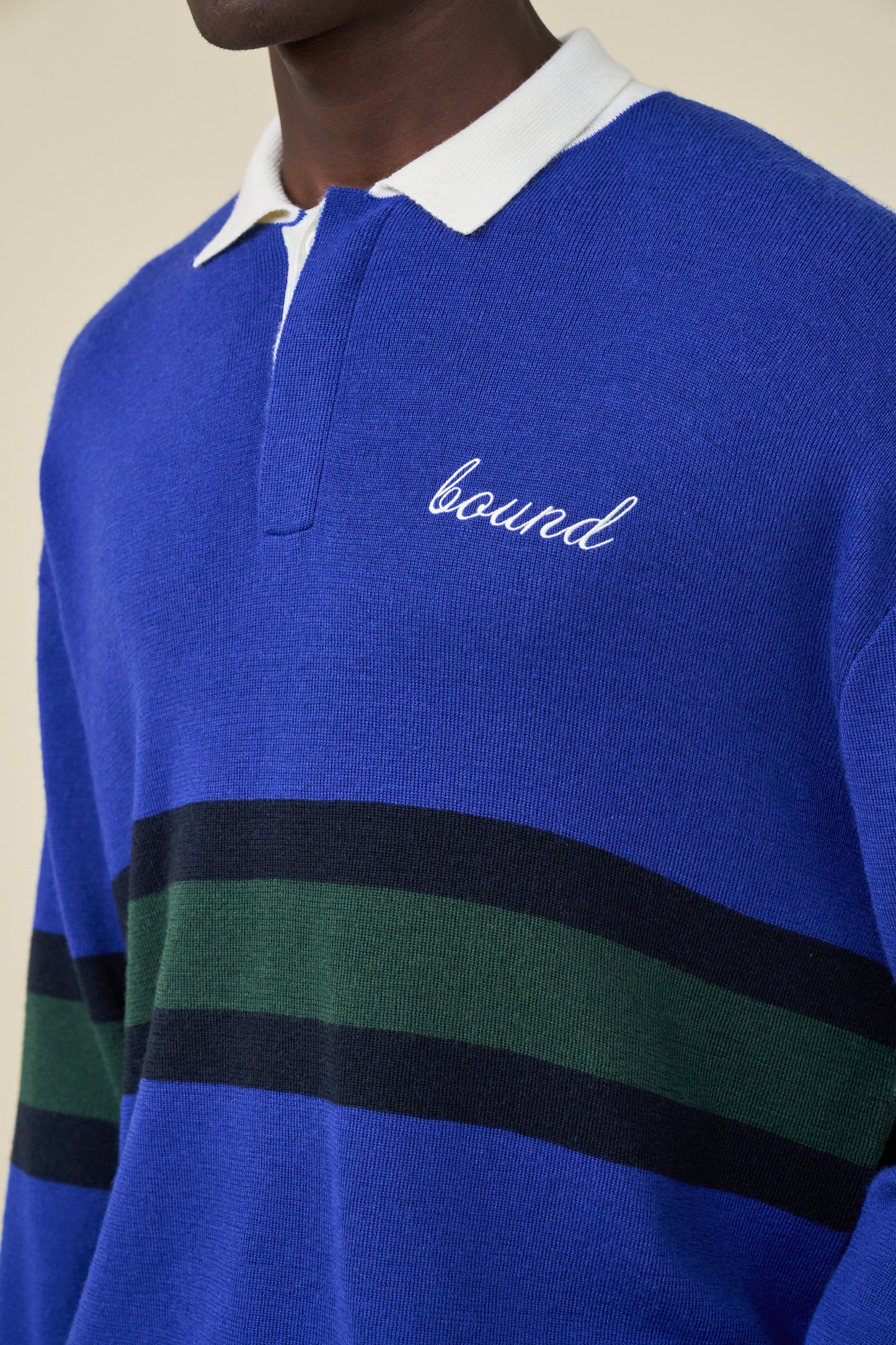 WOOL RETRO RUGBY POLO - ROYAL