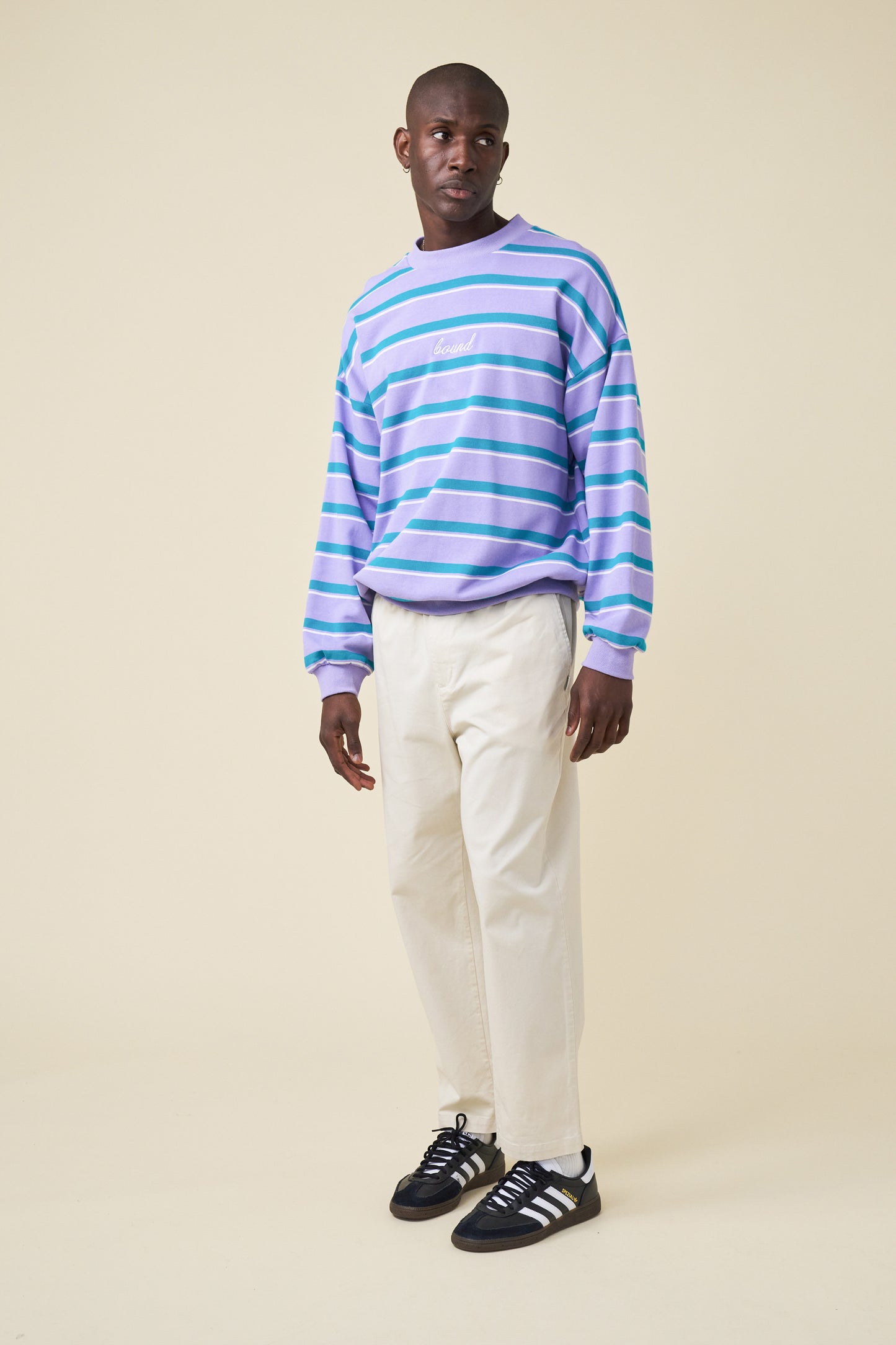 LILAC RETRO STRIPE SWEATER