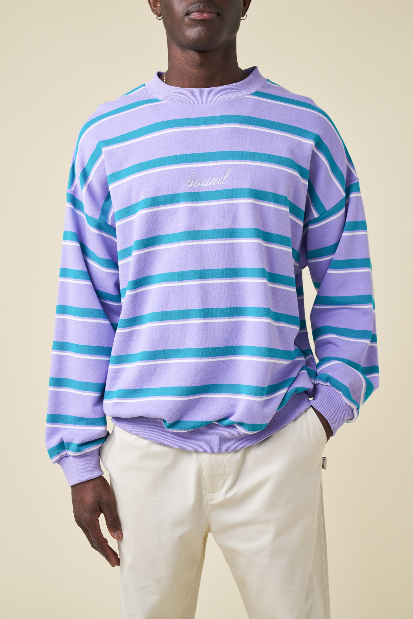 LILAC RETRO STRIPE SWEATER