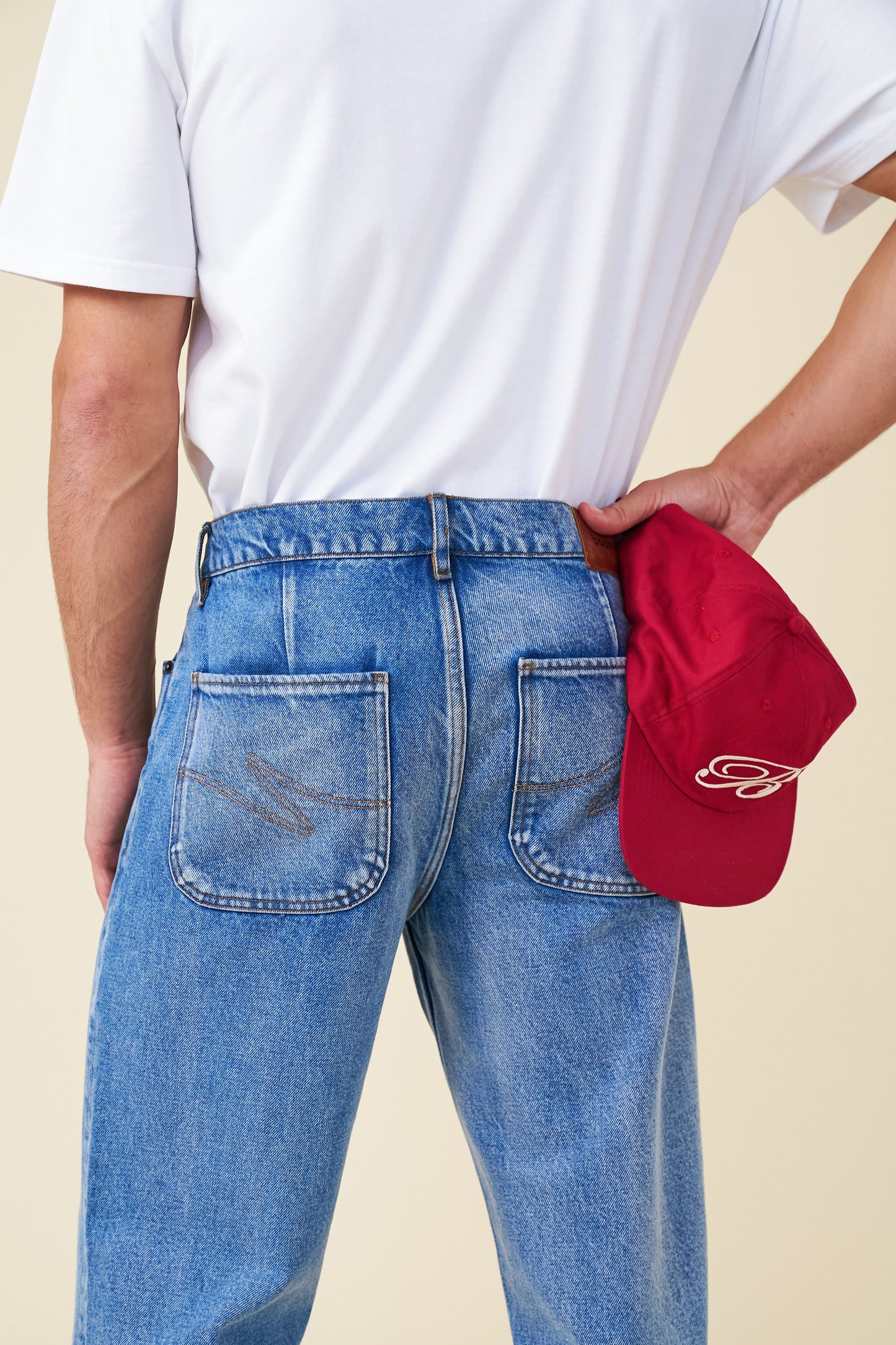 SCRIPT EMBROIDERED 6 PANEL CAP - CARDINAL RED