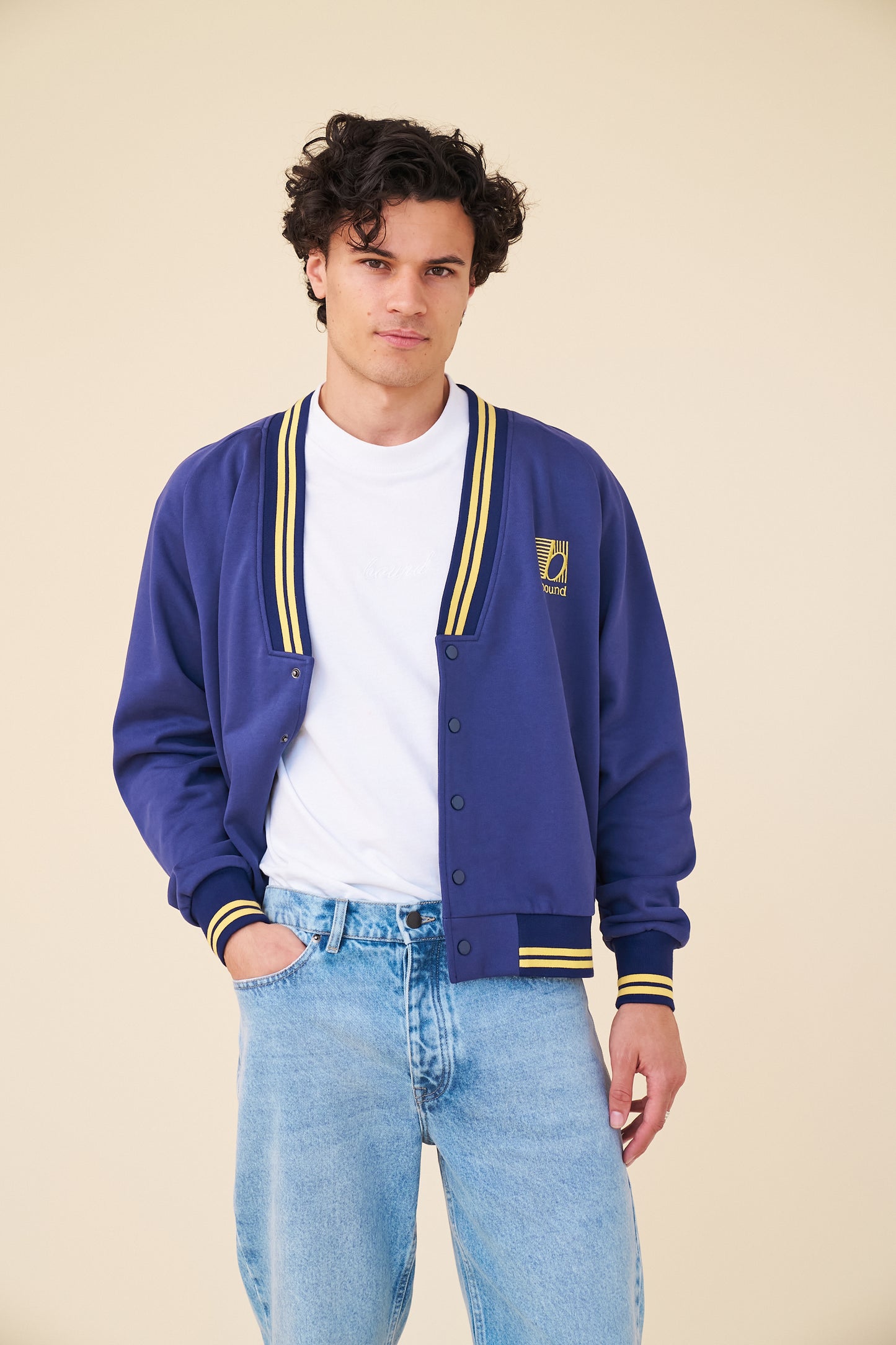 BERKELEY VARSITY CARDIGAN - NAVY / YELLOW