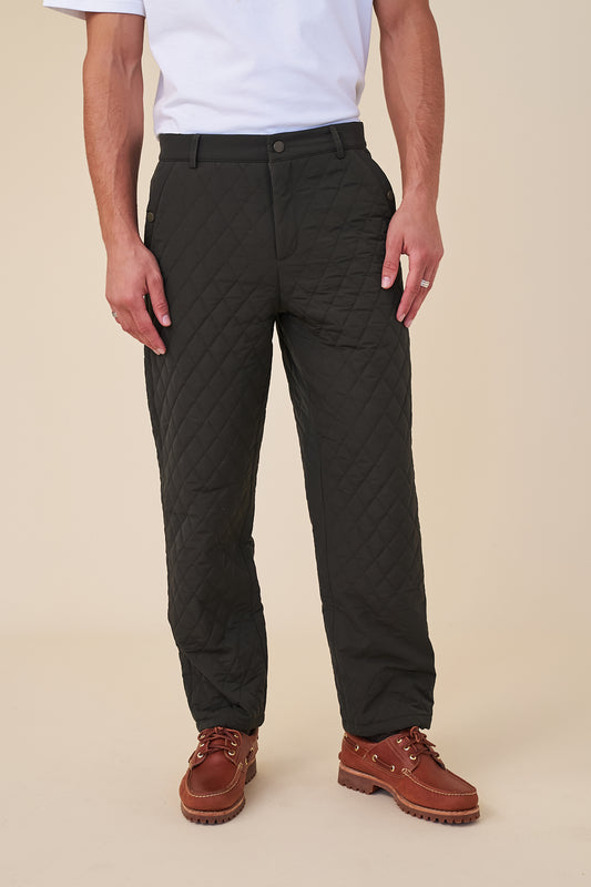 QUILTED TROUSER - ARMY GREEN