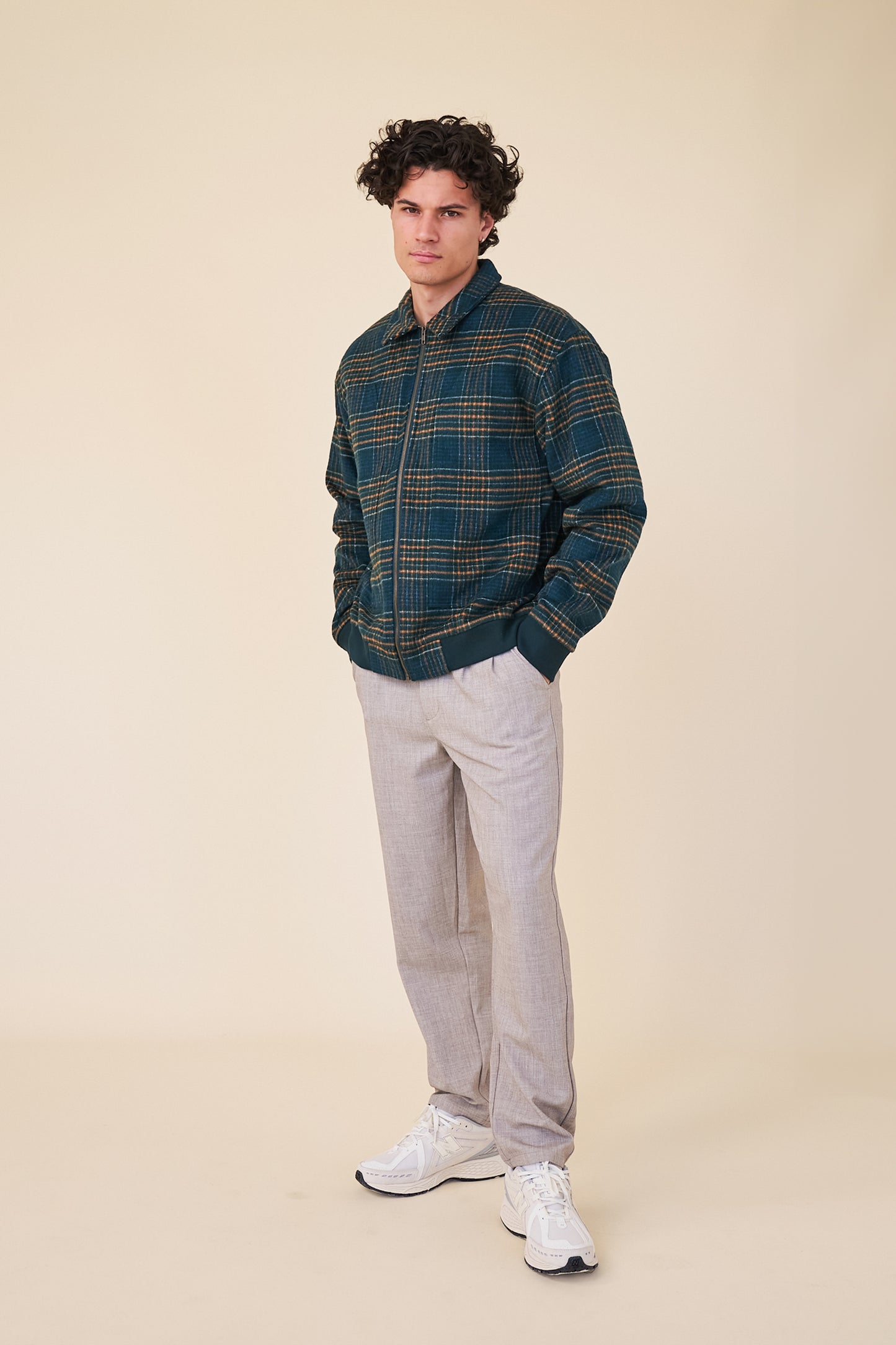 LENOX CHECK WOOL BOMBER