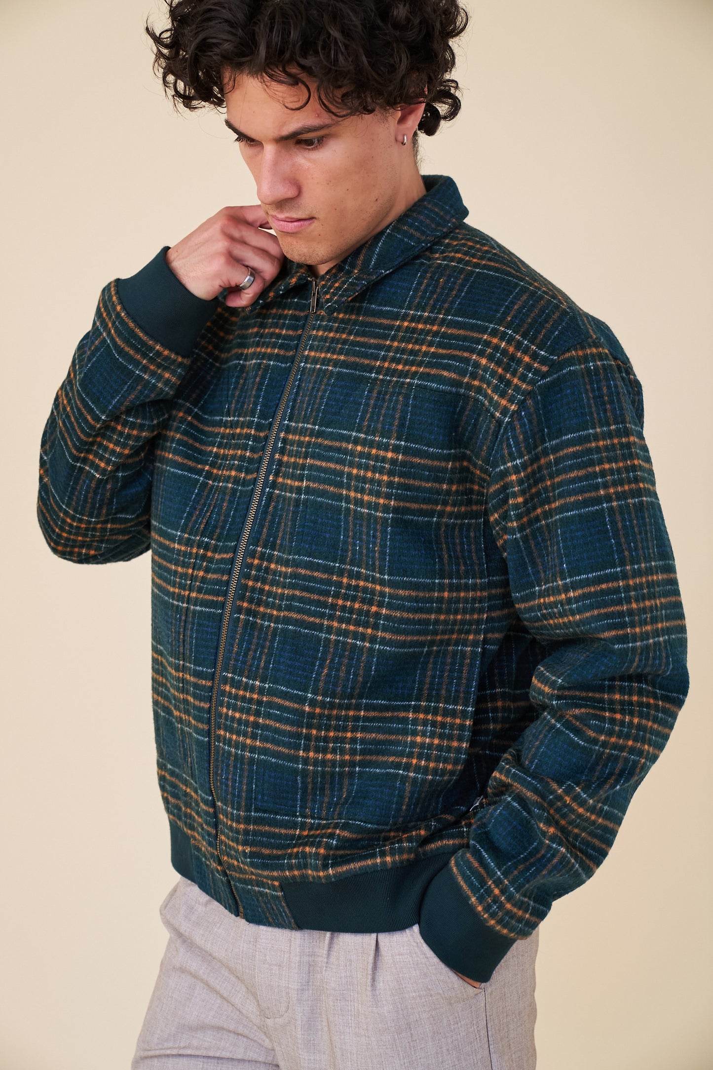 LENOX CHECK WOOL BOMBER