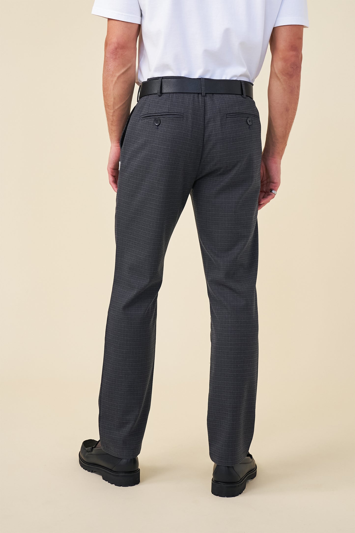 DOGTOOTH SMART TROUSER - SLATE GREY