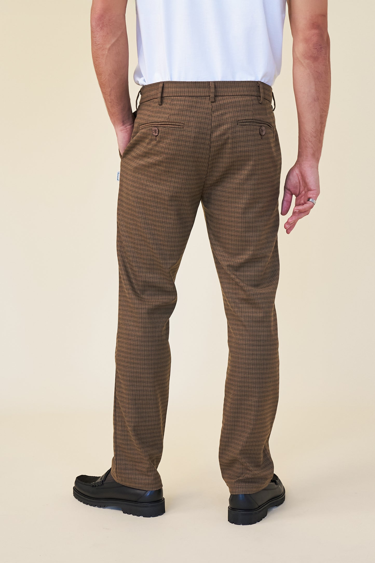 DOGTOOTH SMART TROUSER - FOX BROWN