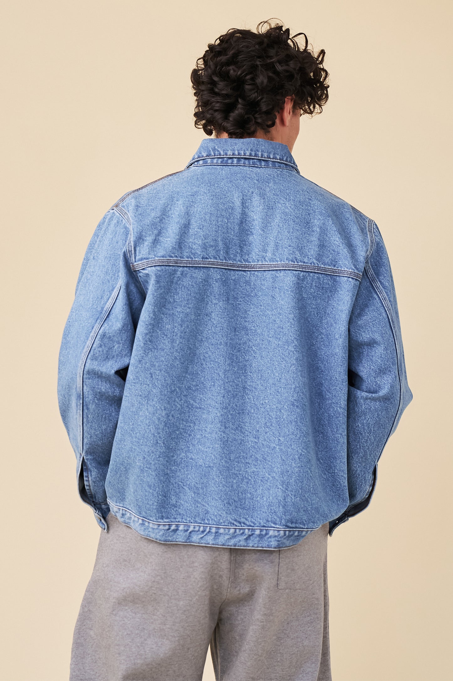 MANHATTAN DENIM WORK JACKET - MID BLUE