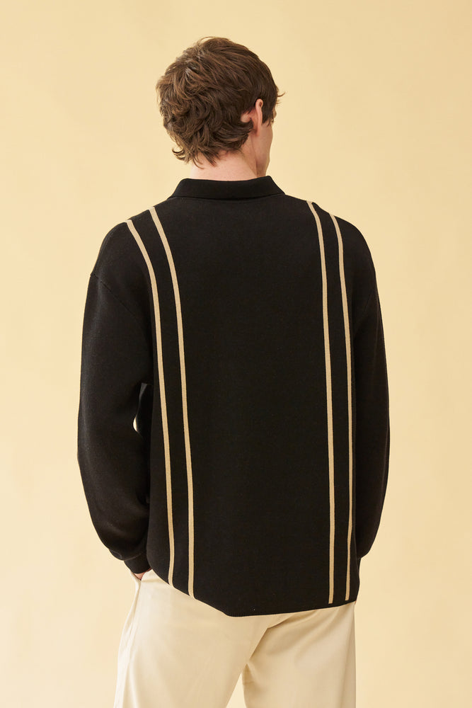 APRILE LS KNIT POLO BLACK bound