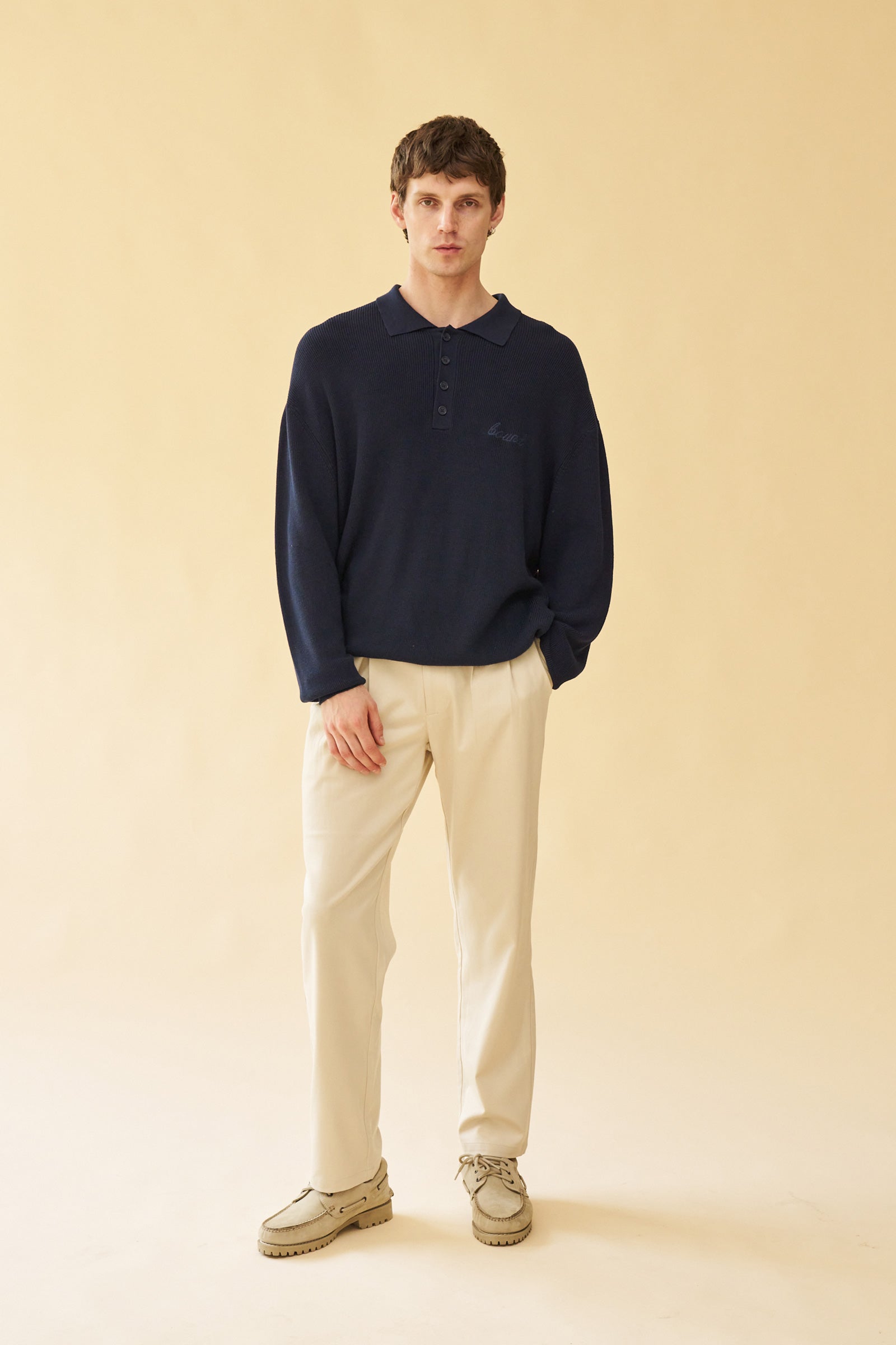 ENNIO LS KNIT POLO - NAVY