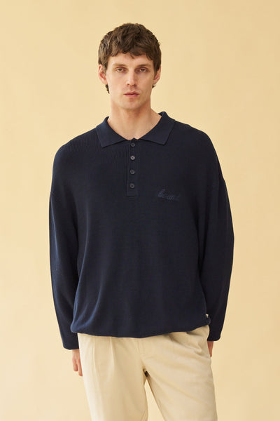 ENNIO LS KNIT POLO - NAVY