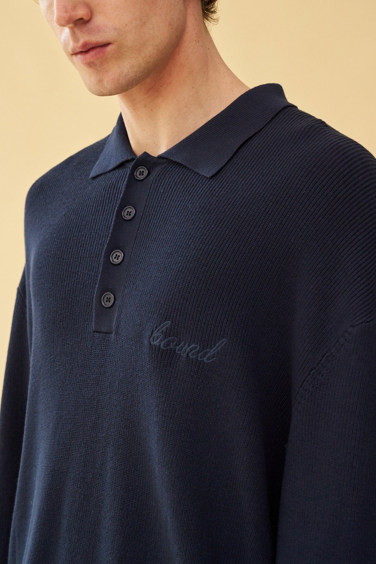 ENNIO LS KNIT POLO - NAVY