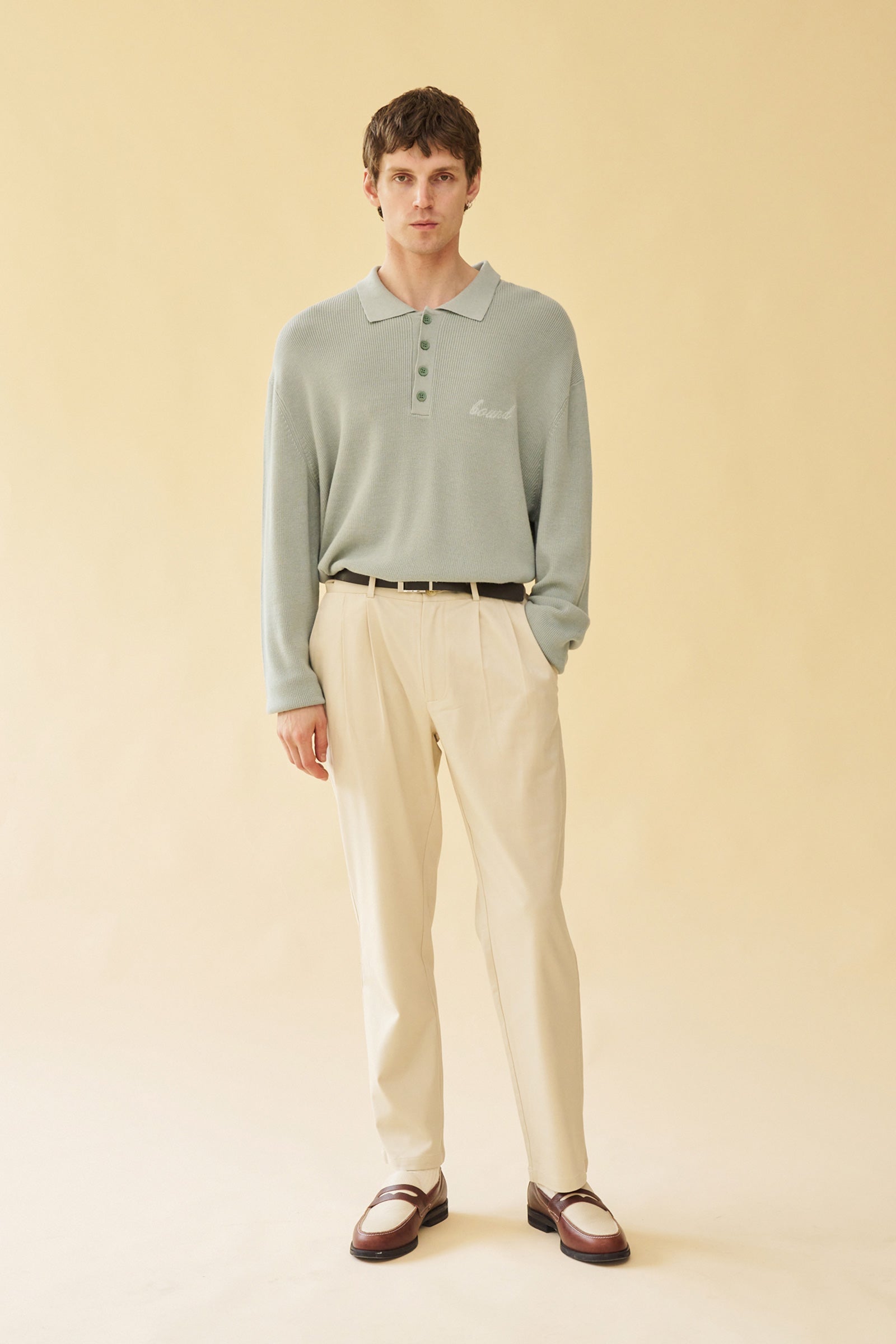 ENNIO LS KNIT POLO - JADE