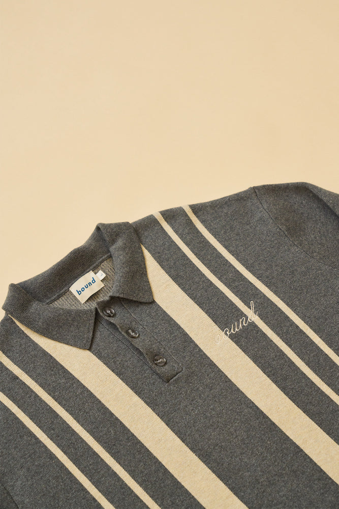 APRILE LS KNIT POLO GREY bound