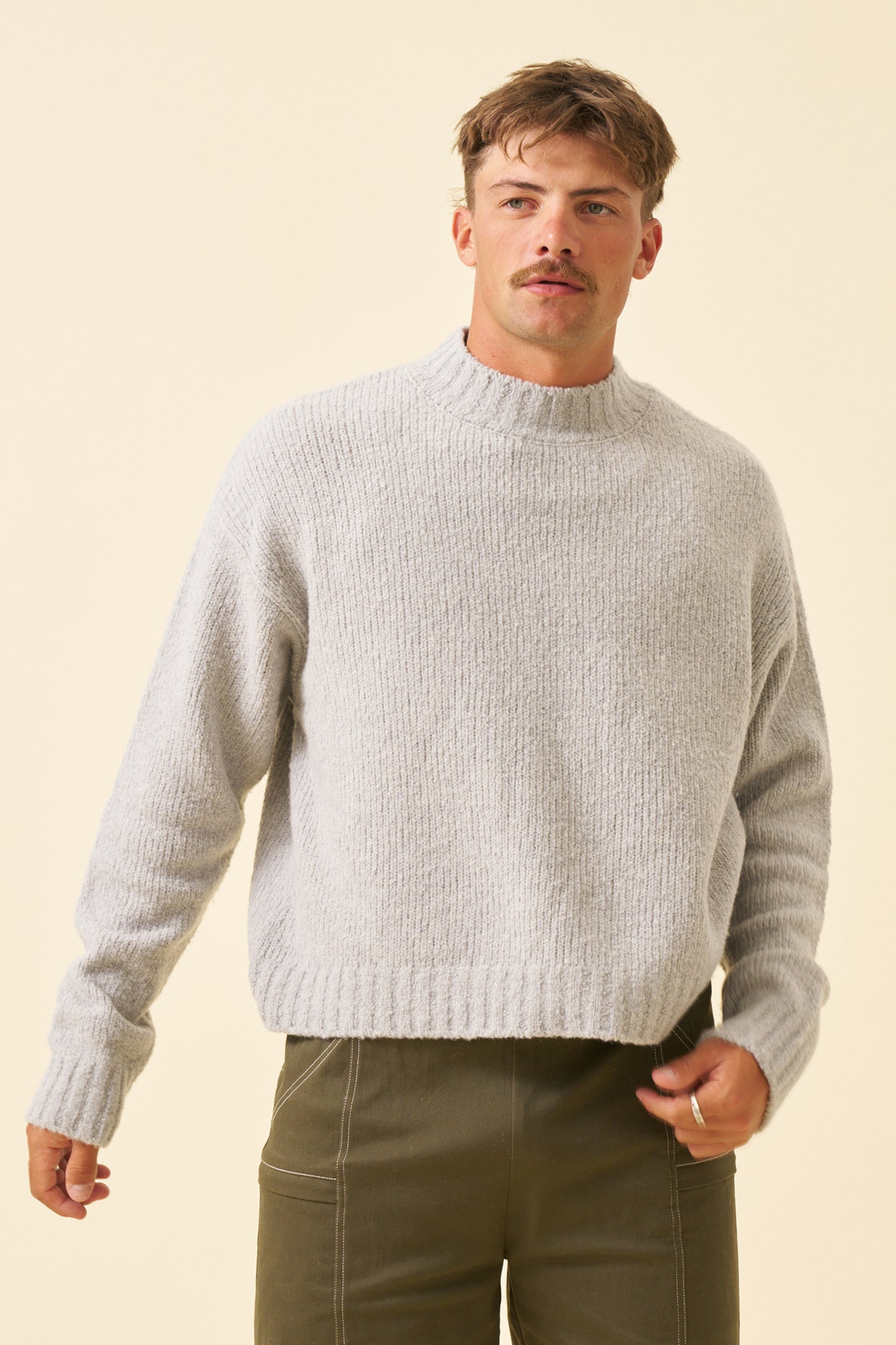 BOTHA CROPPED WOOL KNIT - GREY