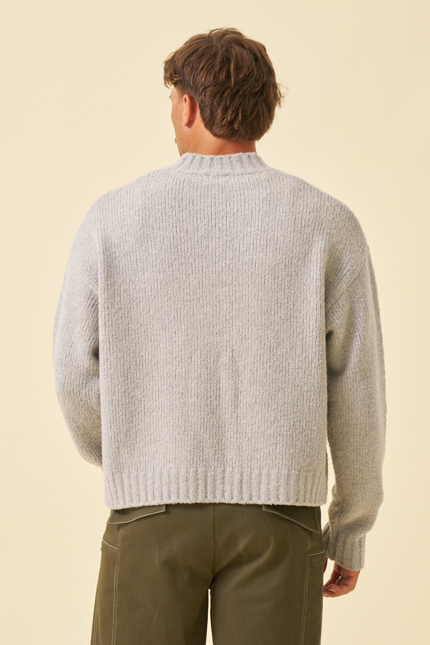 BOTHA CROPPED WOOL KNIT - GREY