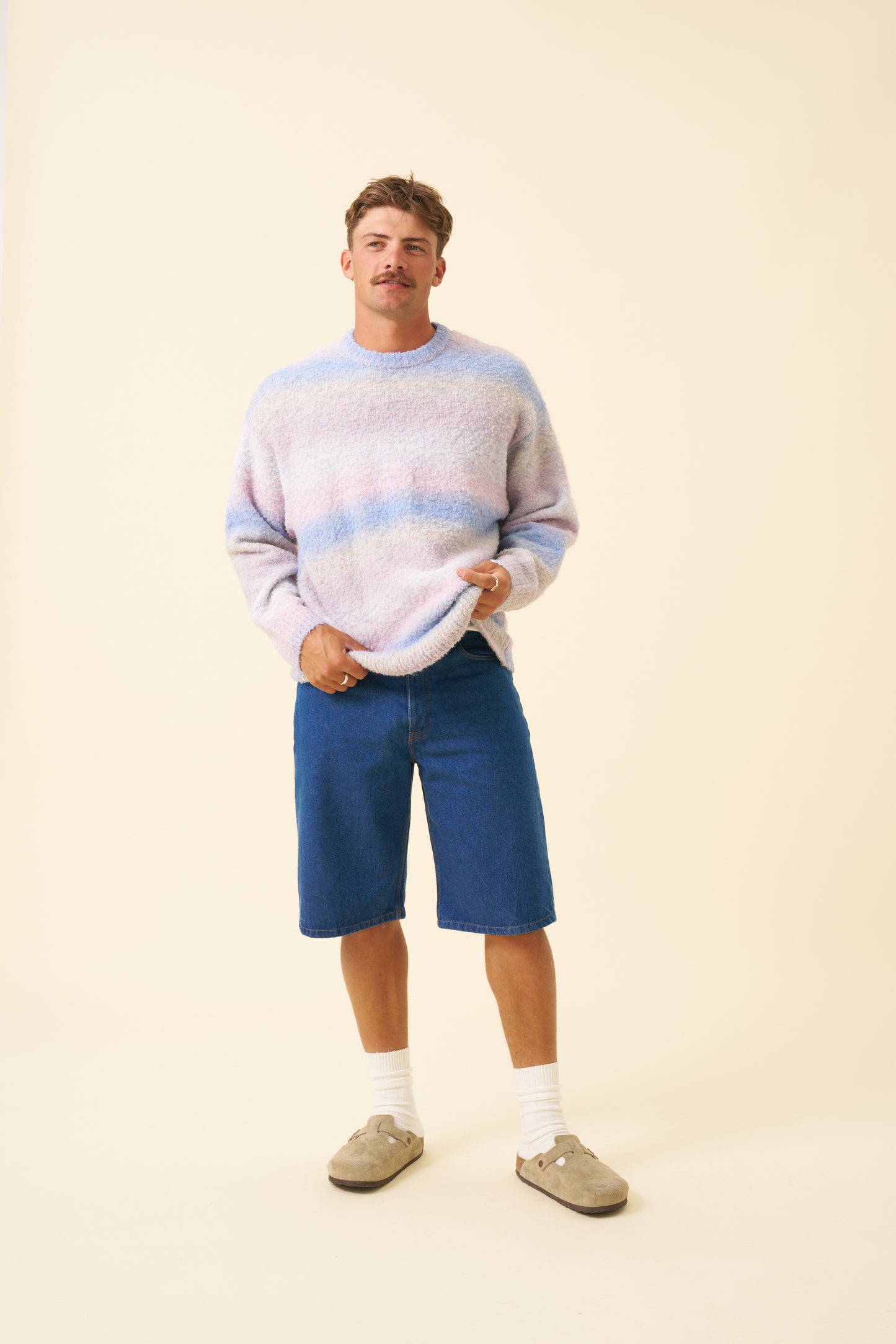 UNION DENIM JORTS - MID BLUE