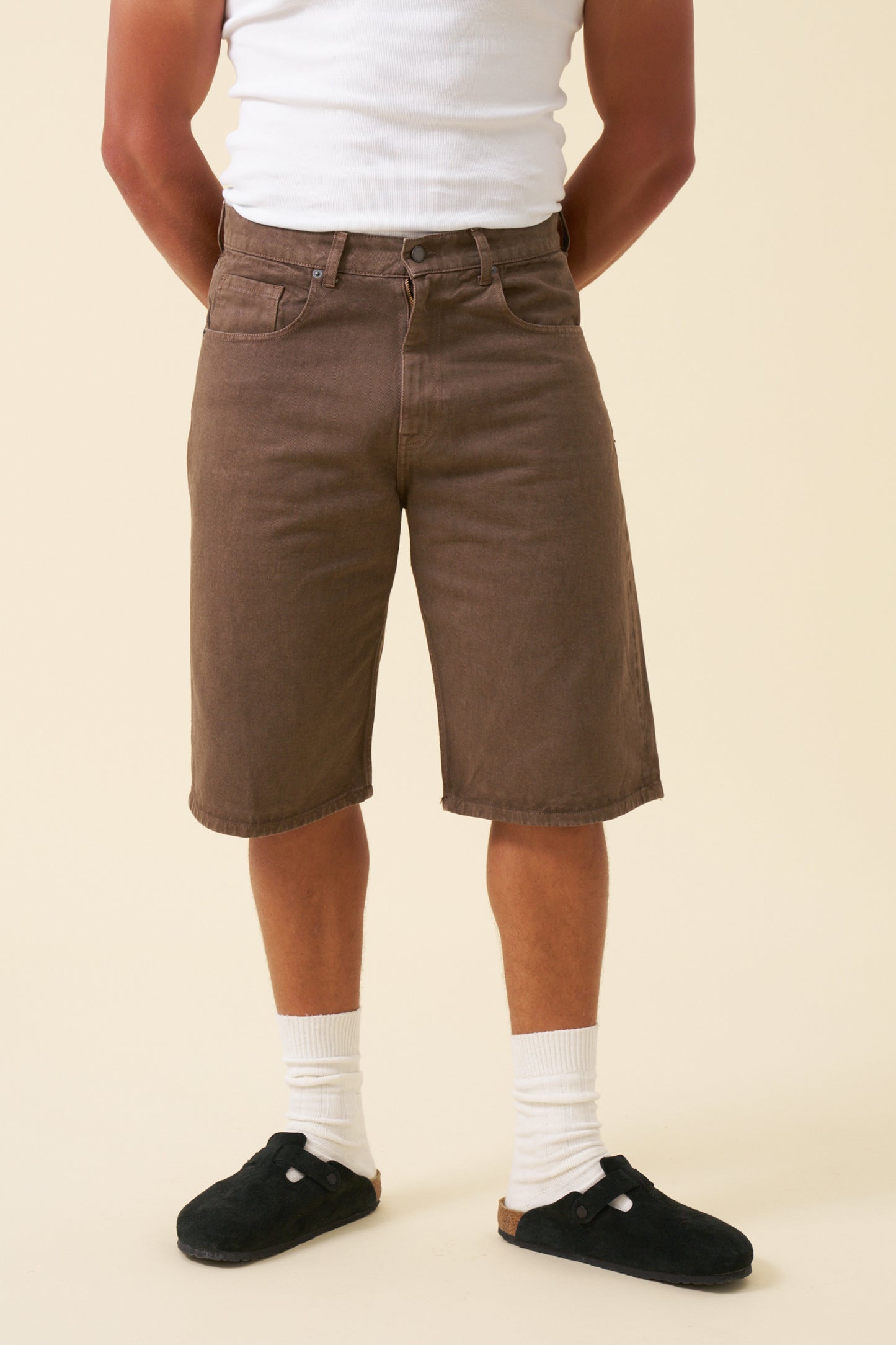 BOTHA UNION DENIM JORTS - WASHED BROWN