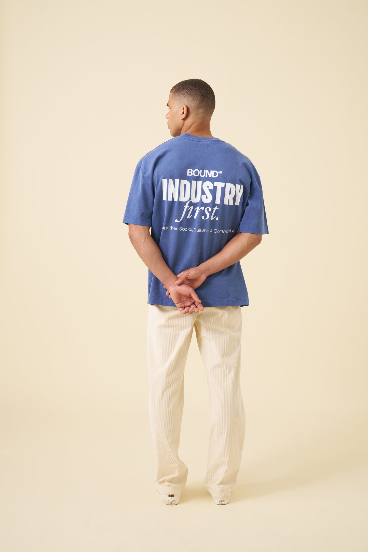 INDUSTRY FIRST TEE - WASHED LIGHT NAVY