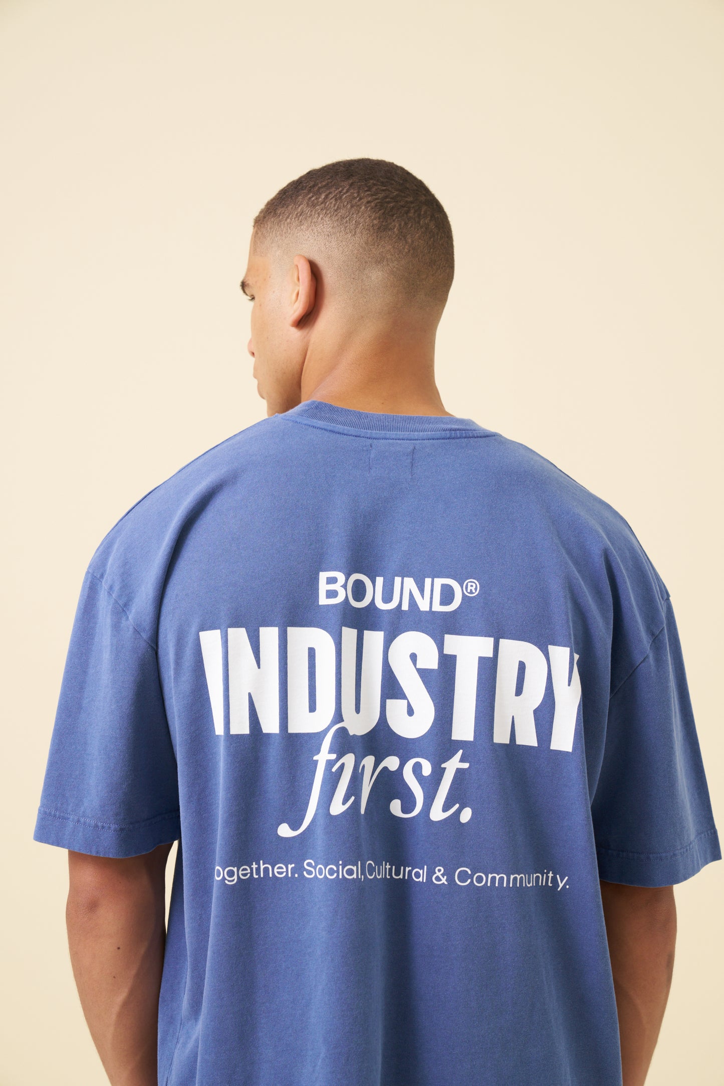 INDUSTRY FIRST TEE - WASHED LIGHT NAVY