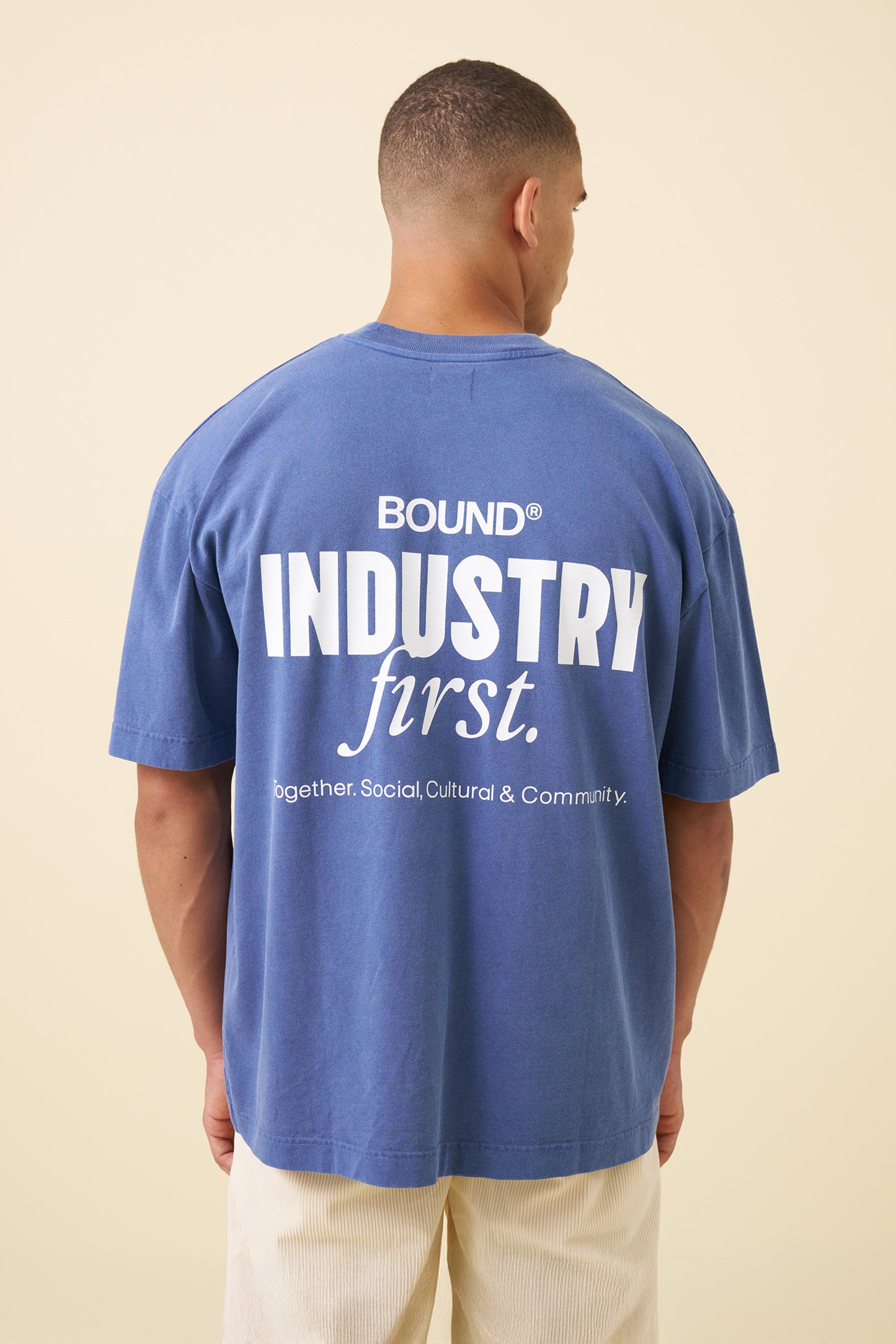 INDUSTRY FIRST TEE - WASHED LIGHT NAVY
