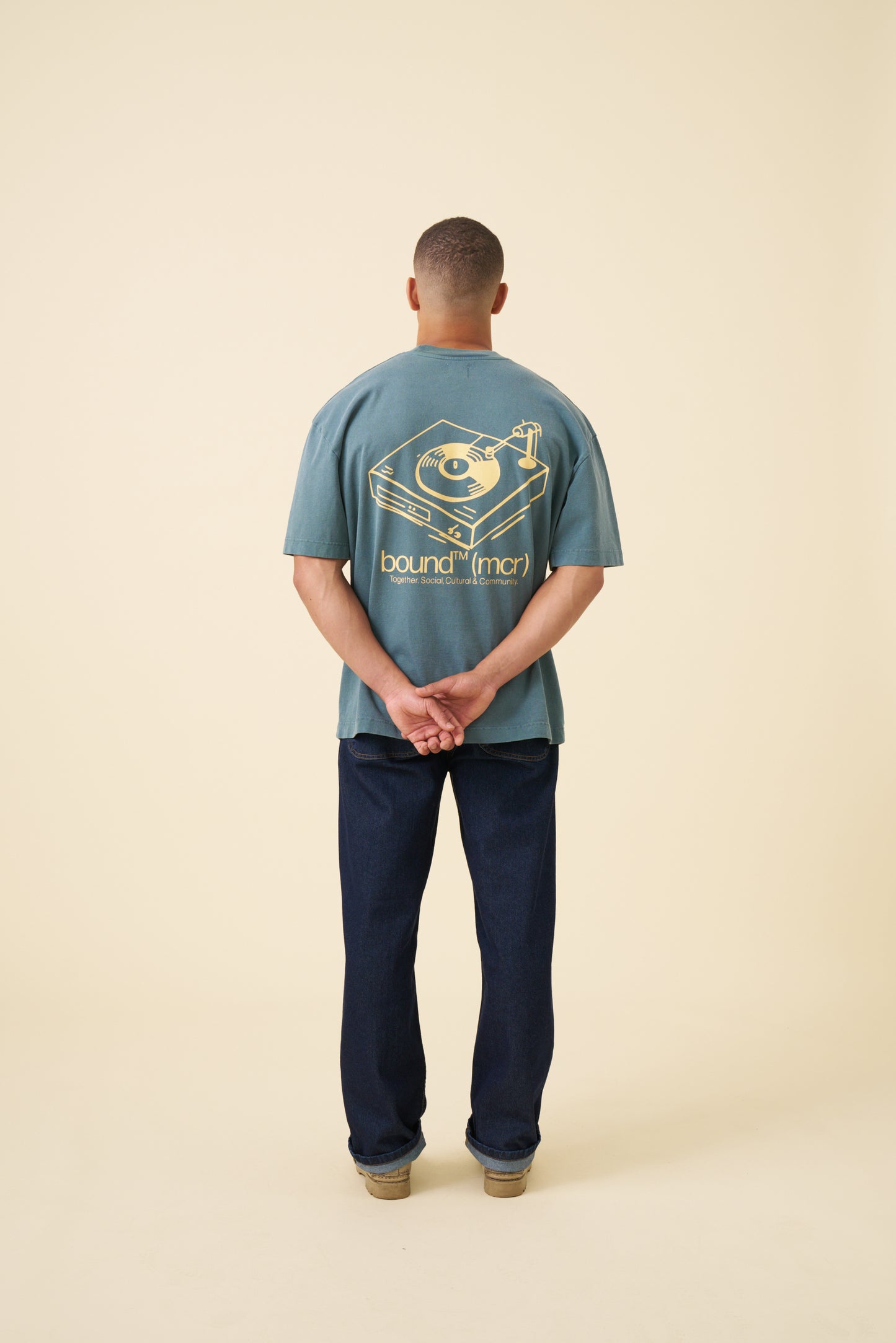 RECORD TEE - WASHED FOREST GREEN