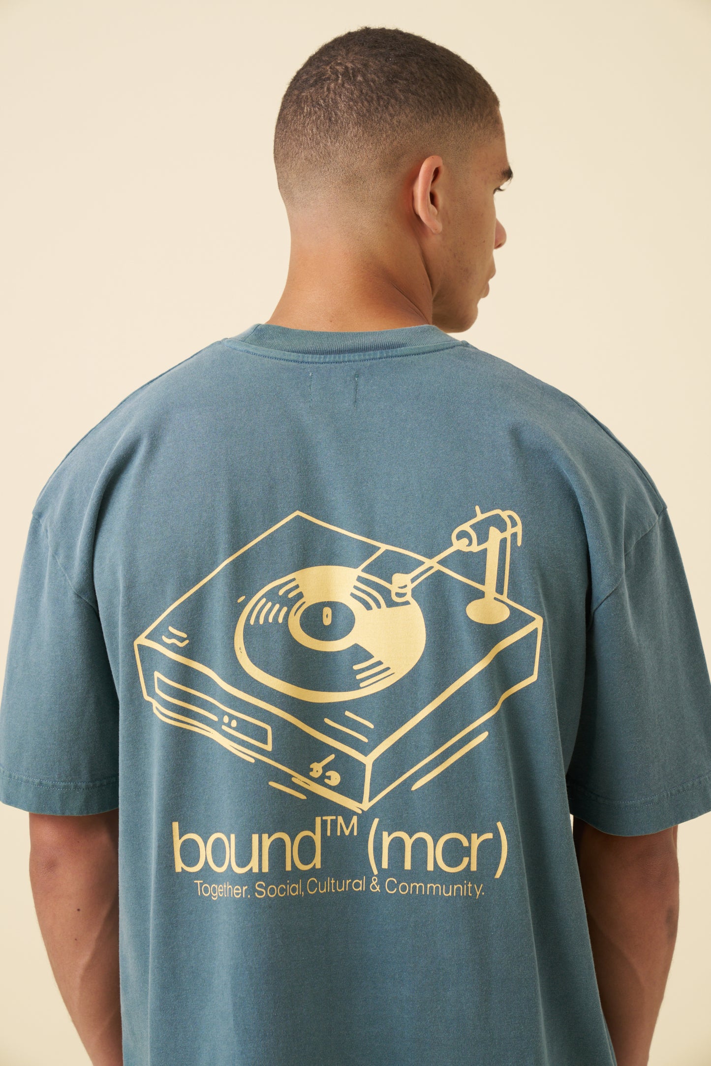 RECORD TEE - WASHED FOREST GREEN