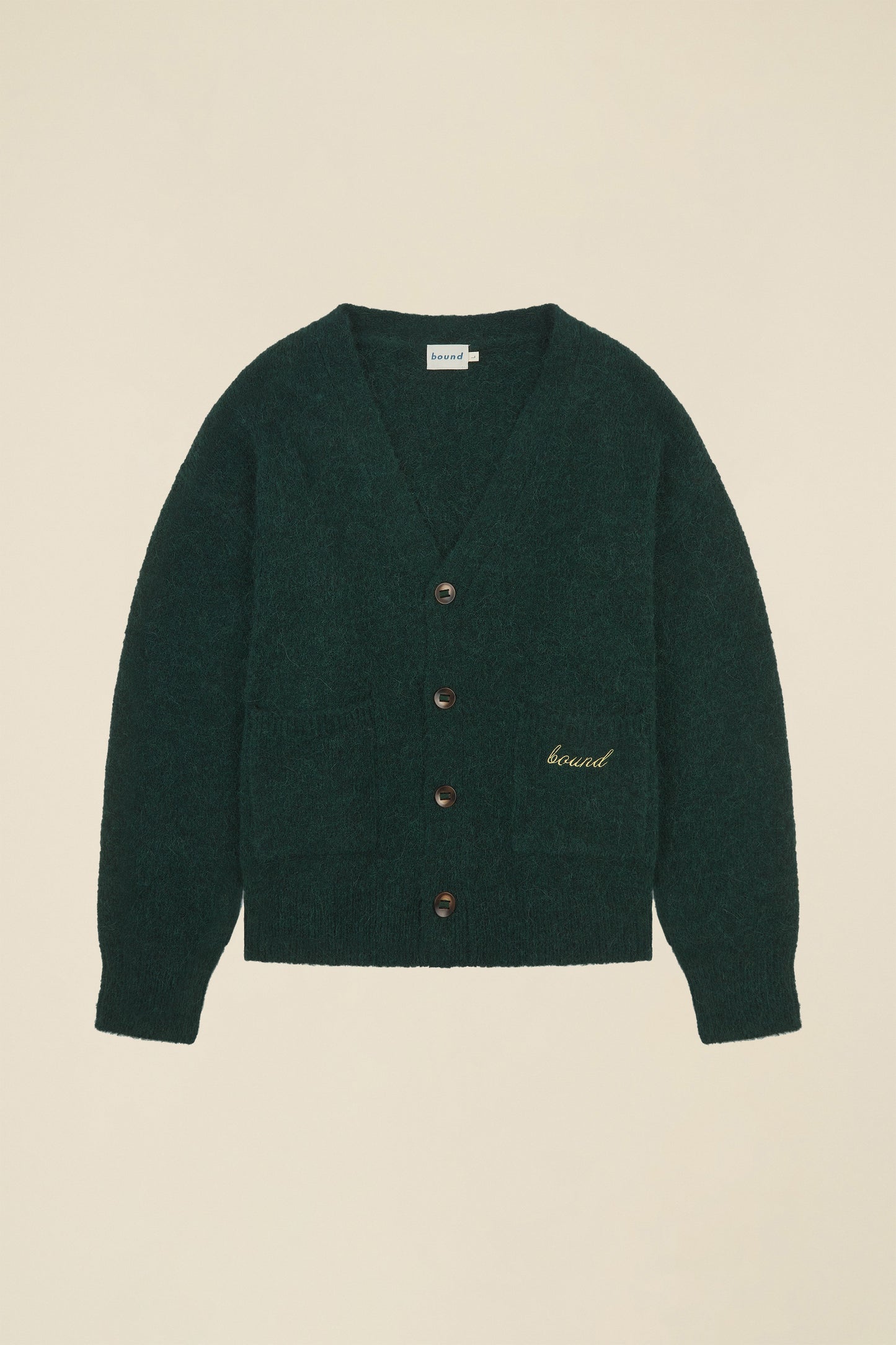 PARKER ALPACA CARDIGAN - BOTTLE GREEN