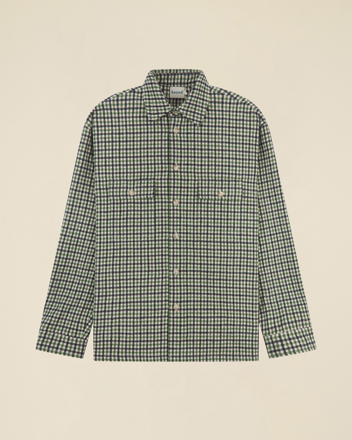 CHECK FLANNEL OVERSHIRT - GREEN