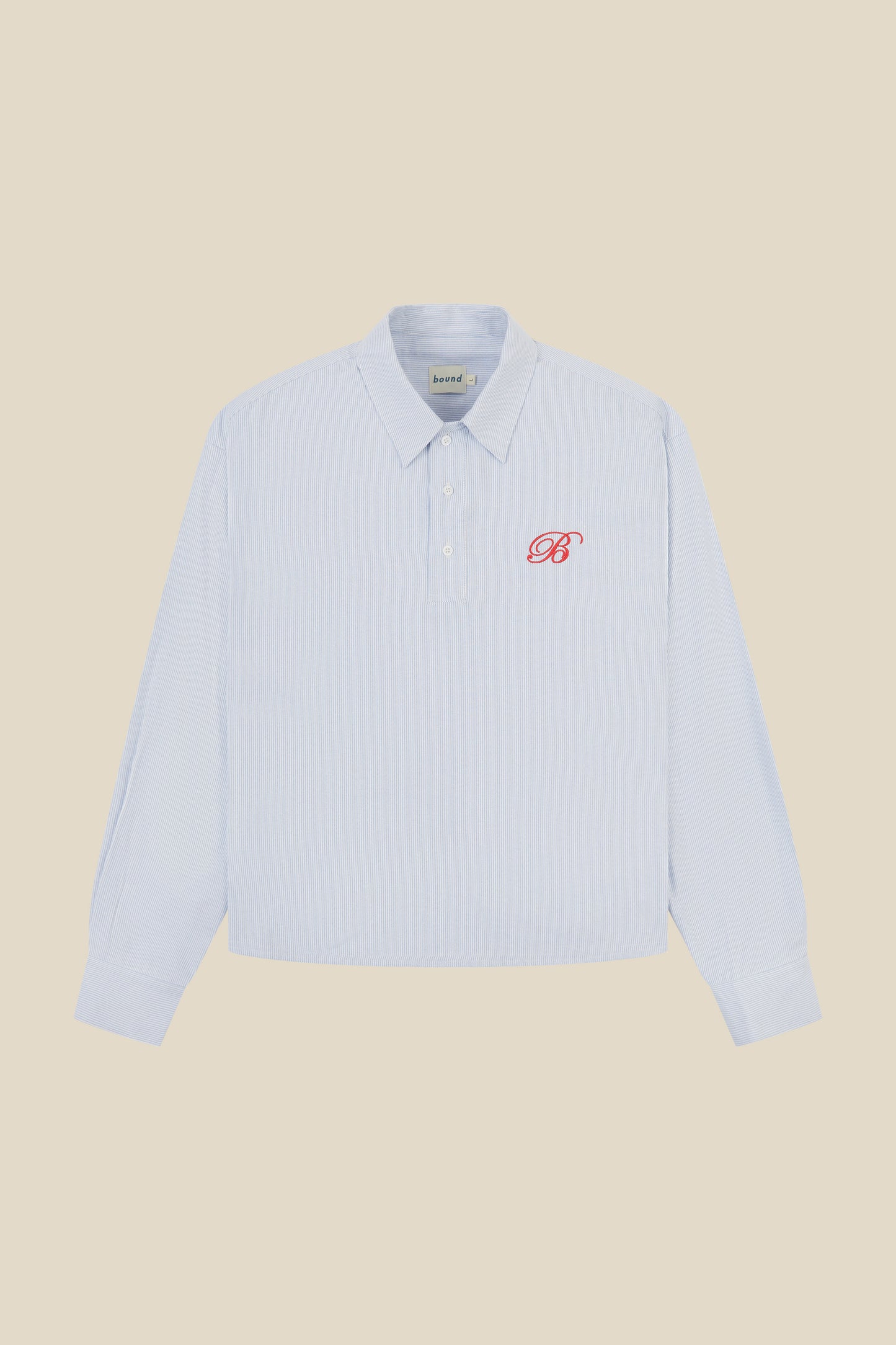 HALF BUTTON SCRIPT OXFORD SHIRT